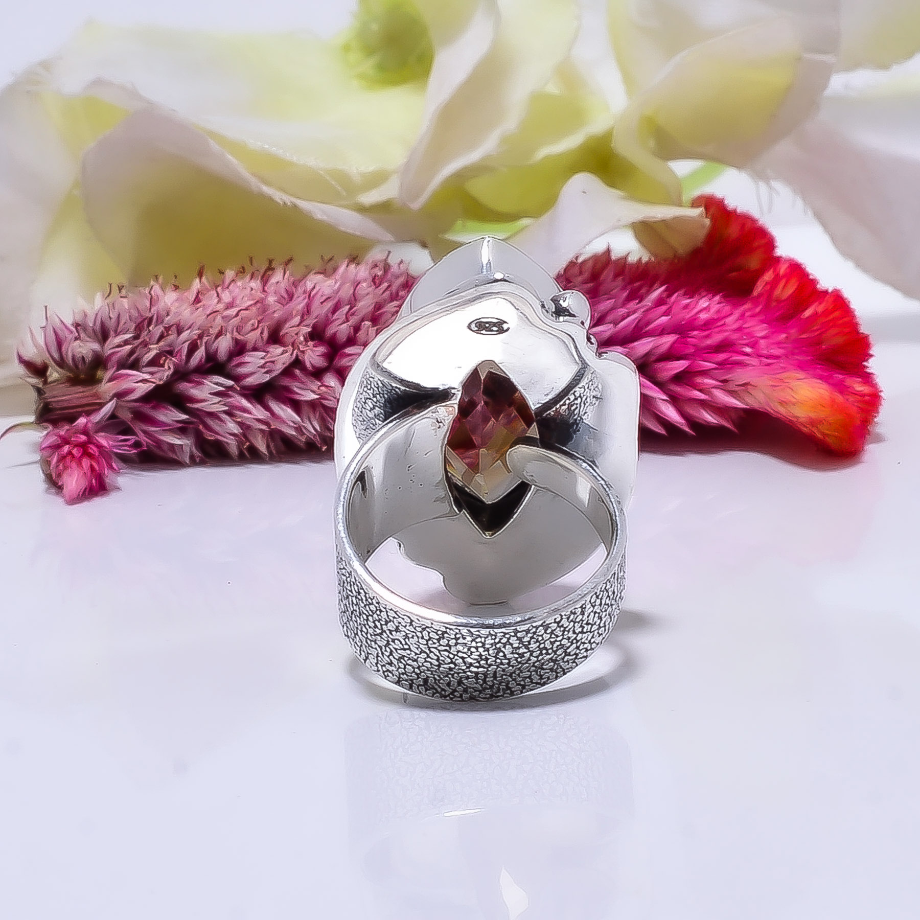 Smokey - Simulated Gemstone 925 Sterling Silver Ring