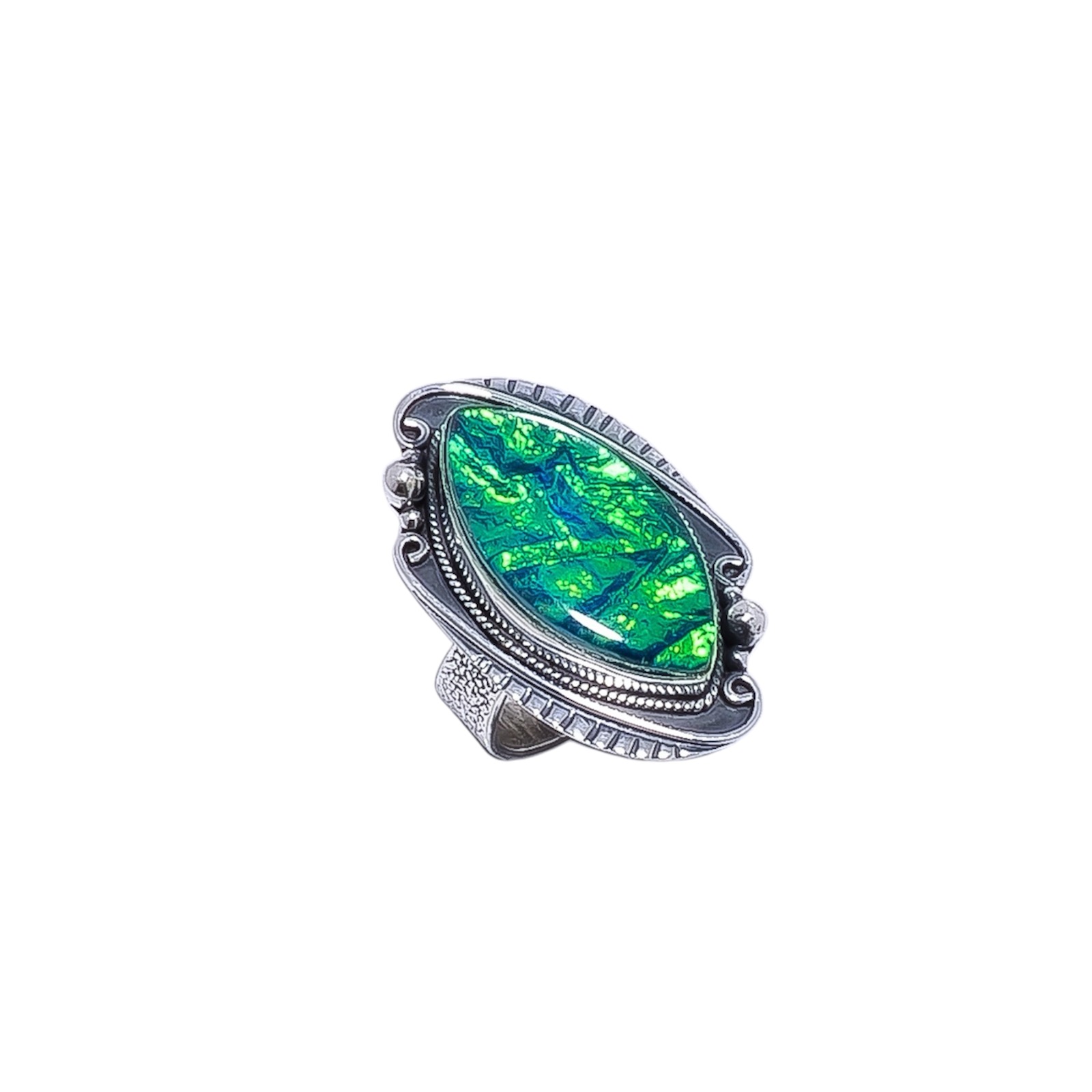 Triplet Opal - Simulated Gemstone 925 Sterling Silver Ring
