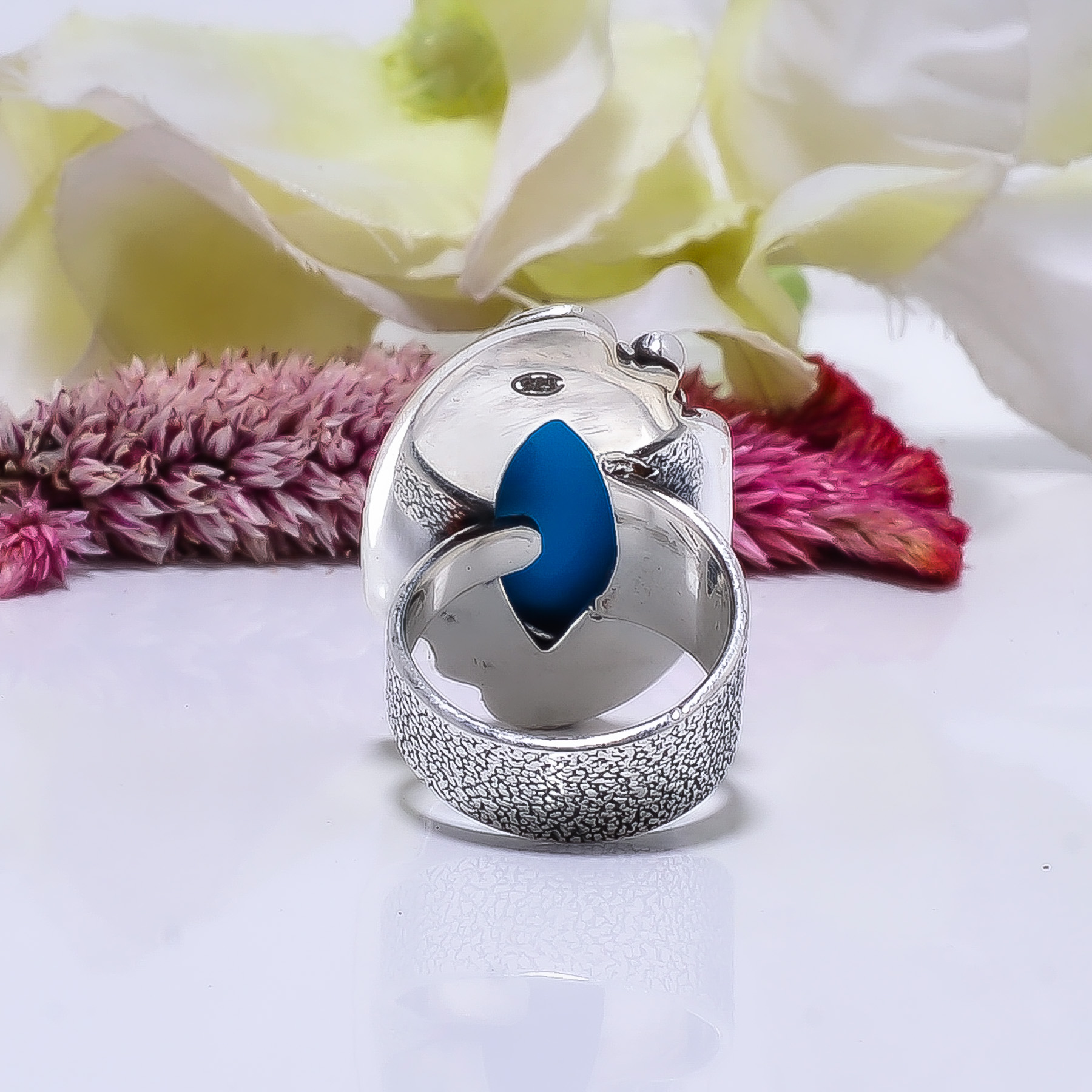 Sleeping Beauty Turquoise - Simulated Gemstone 925 Sterling Silver Ring