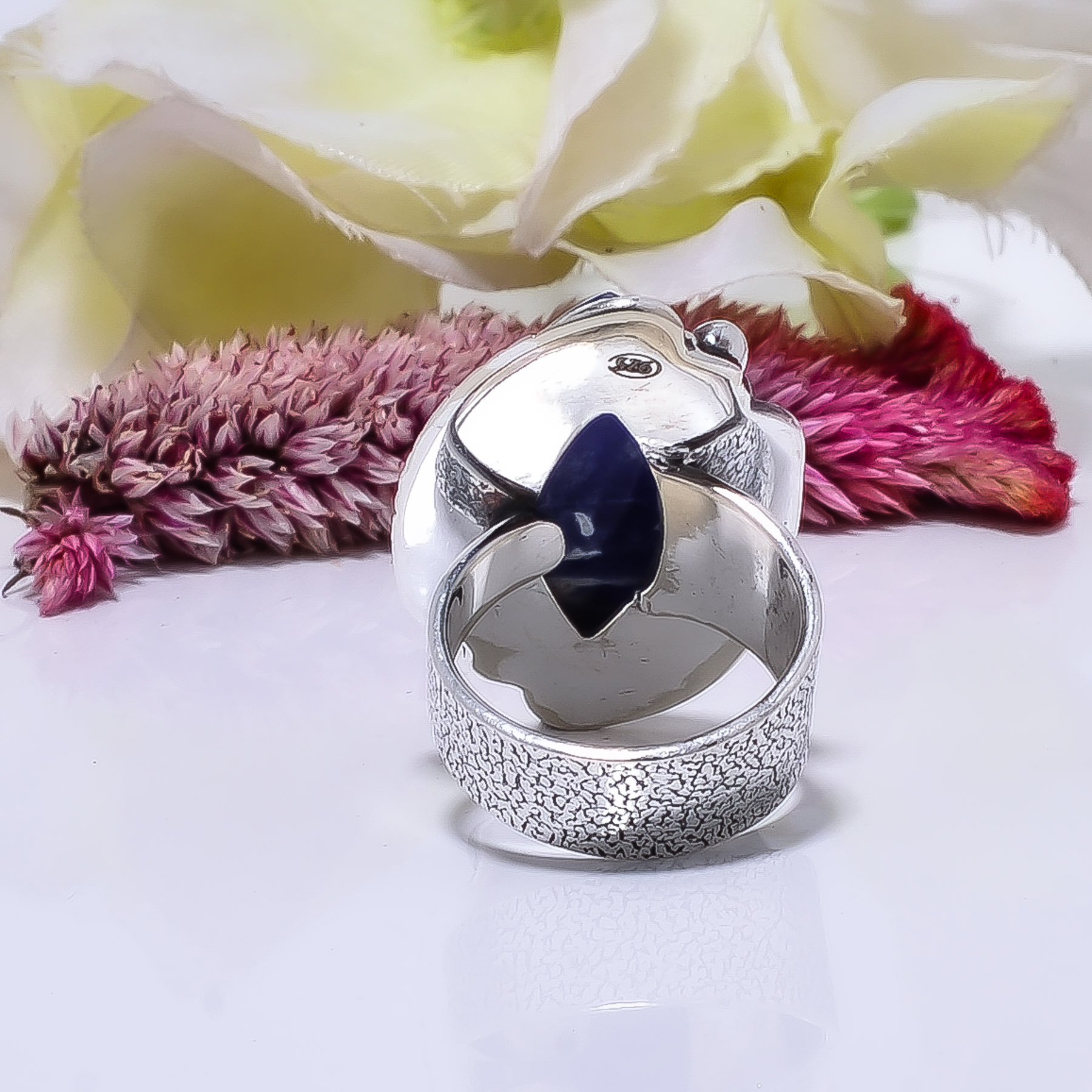 Sodalite - Minas Gerais Gemstone 925 Sterling Silver Ring