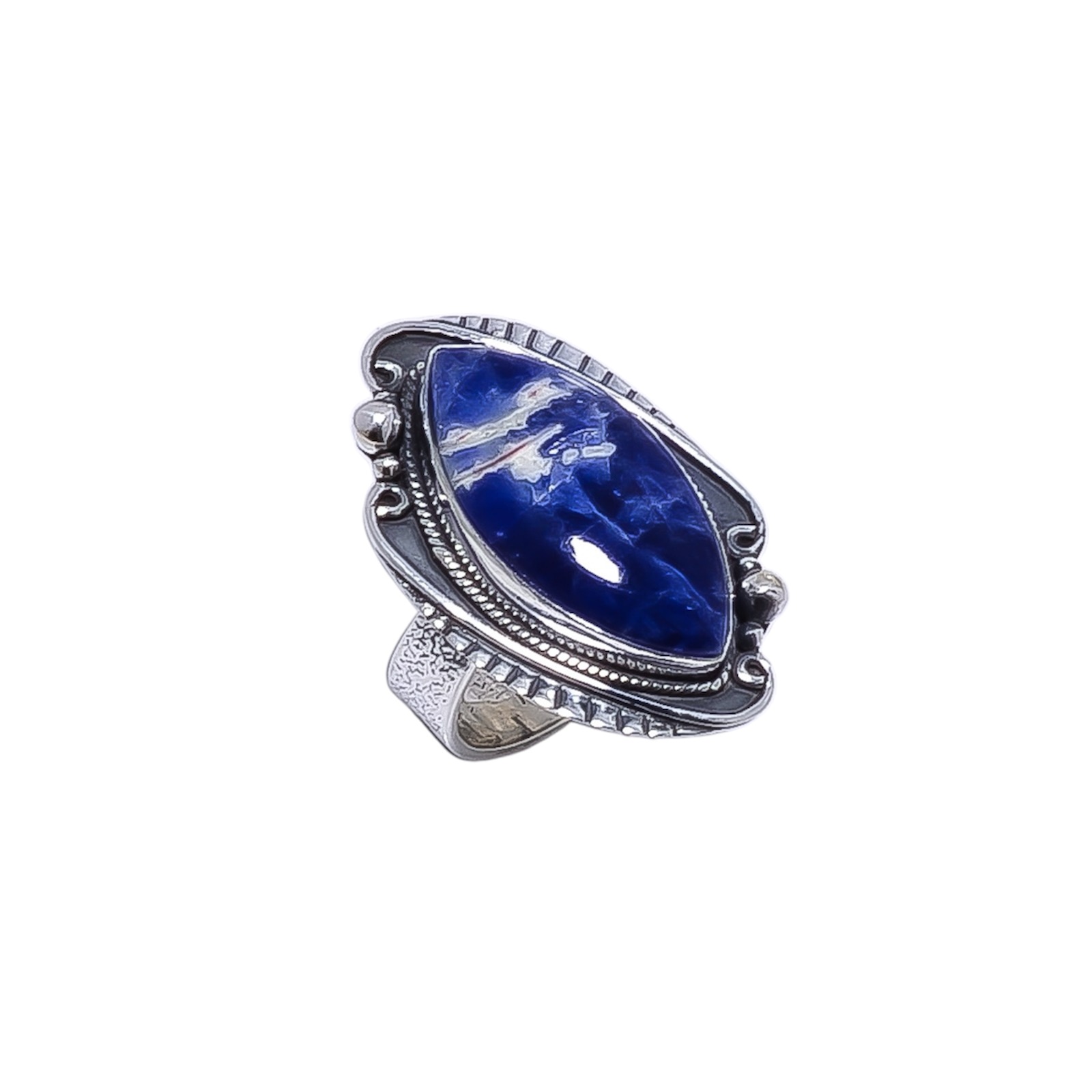 Sodalite - Minas Gerais Gemstone 925 Sterling Silver Ring