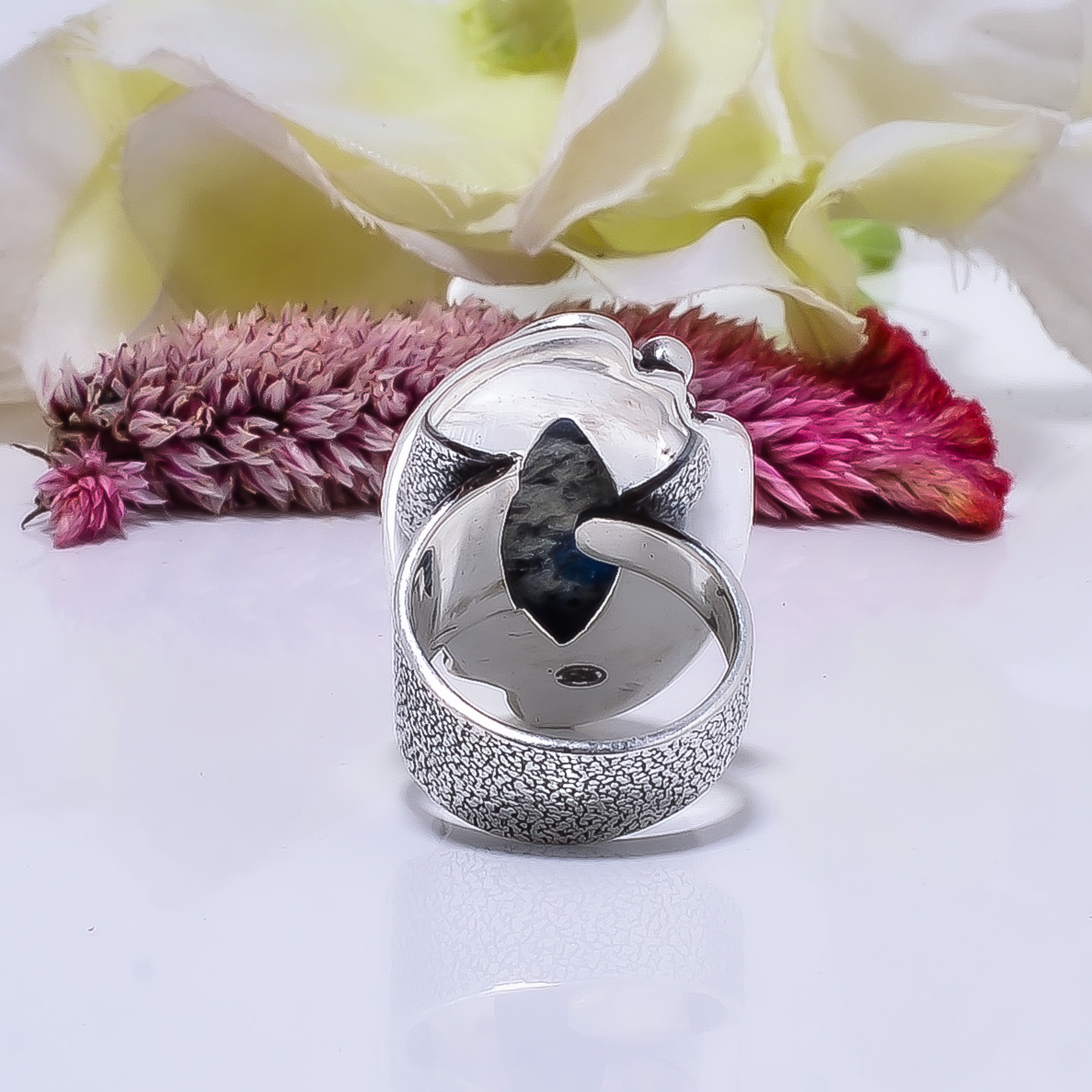 K2 Blue Azurite - Pakistan Gemstone 925 Sterling Silver Ring