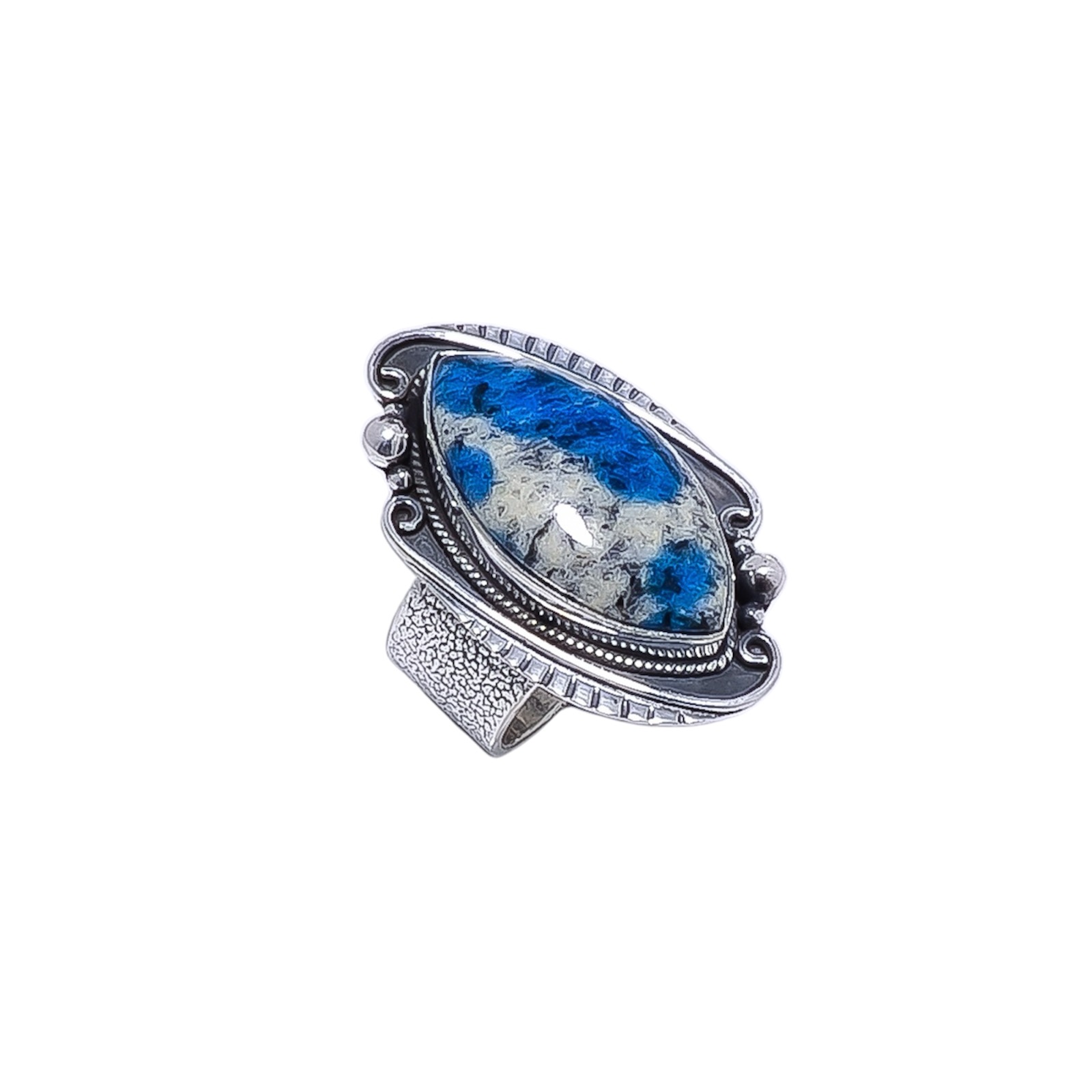 K2 Blue Azurite - Pakistan Gemstone 925 Sterling Silver Ring