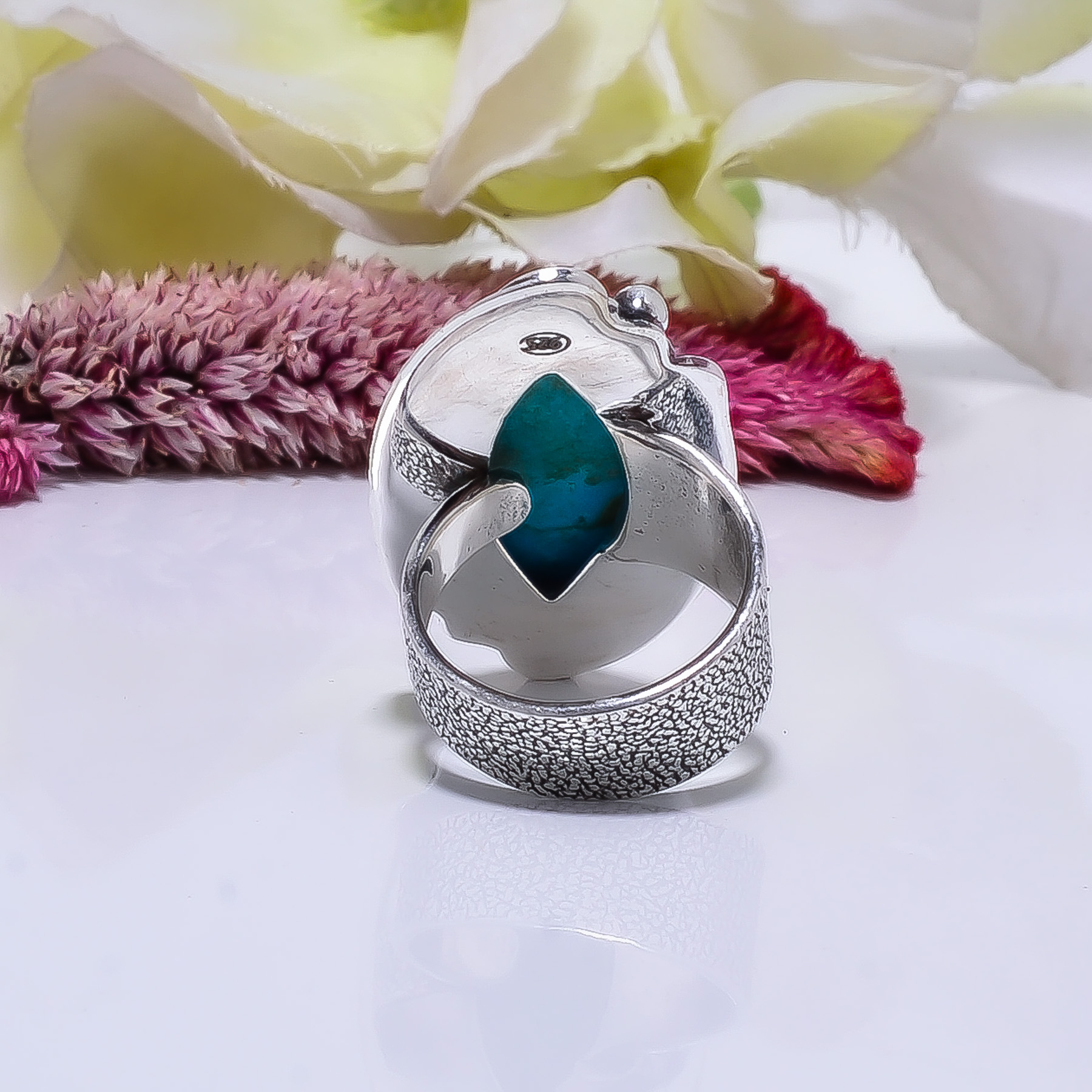 Magnesite Turquoise Gemstone 925 Sterling Silver Ring
