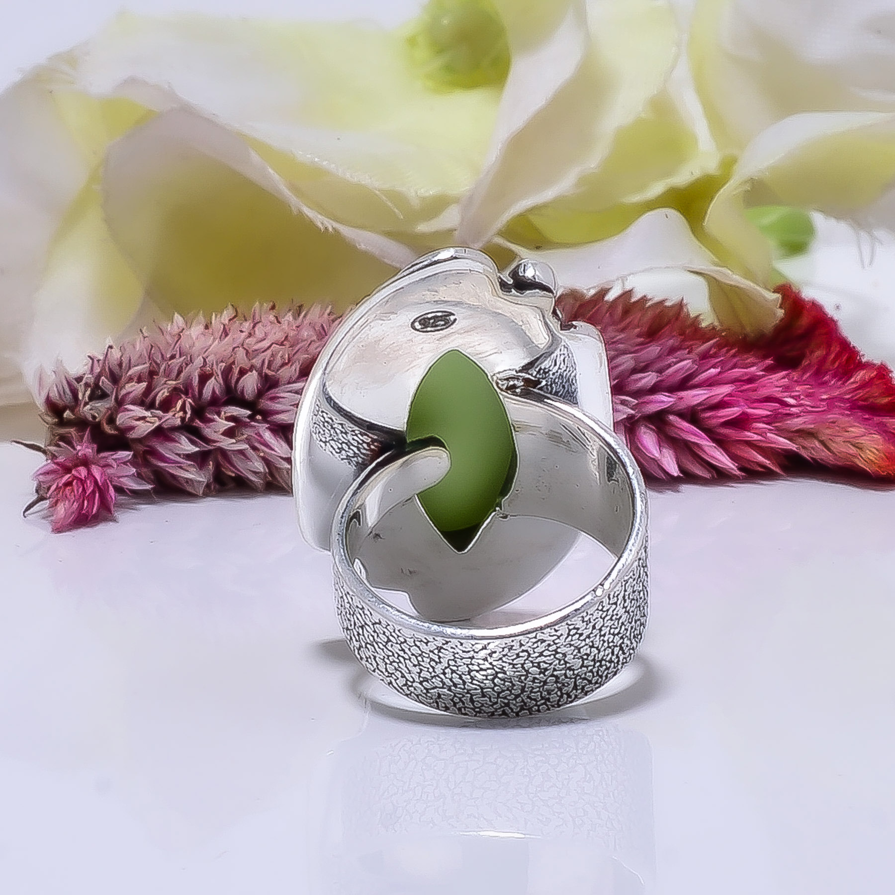 Lemon Chrysoprase - Australia Gemstone 925 Sterling Silver Ring