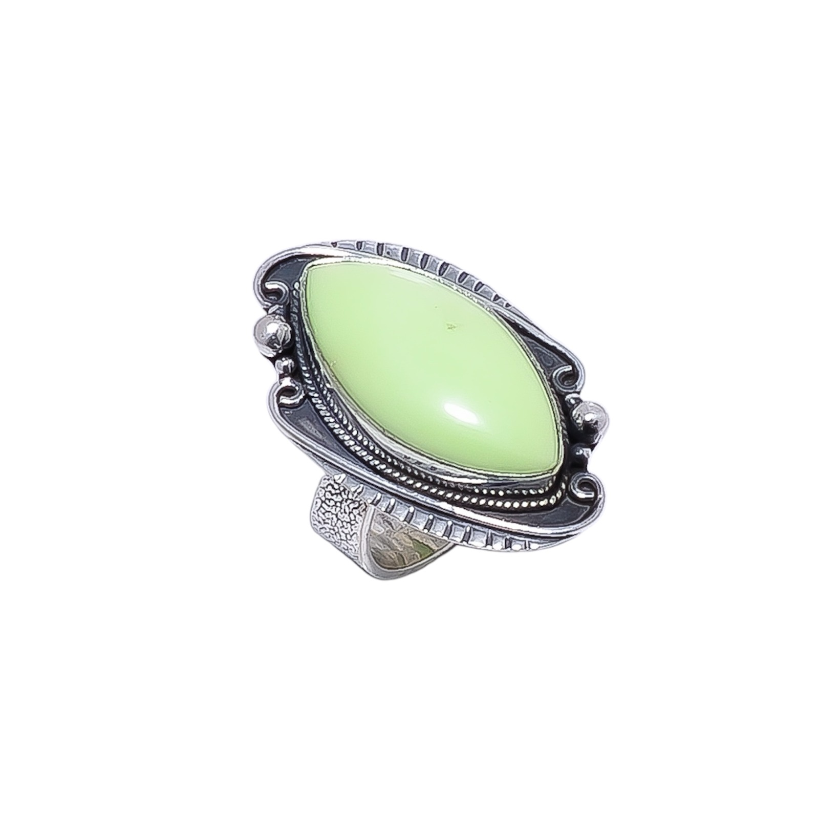 Lemon Chrysoprase - Australia Gemstone 925 Sterling Silver Ring