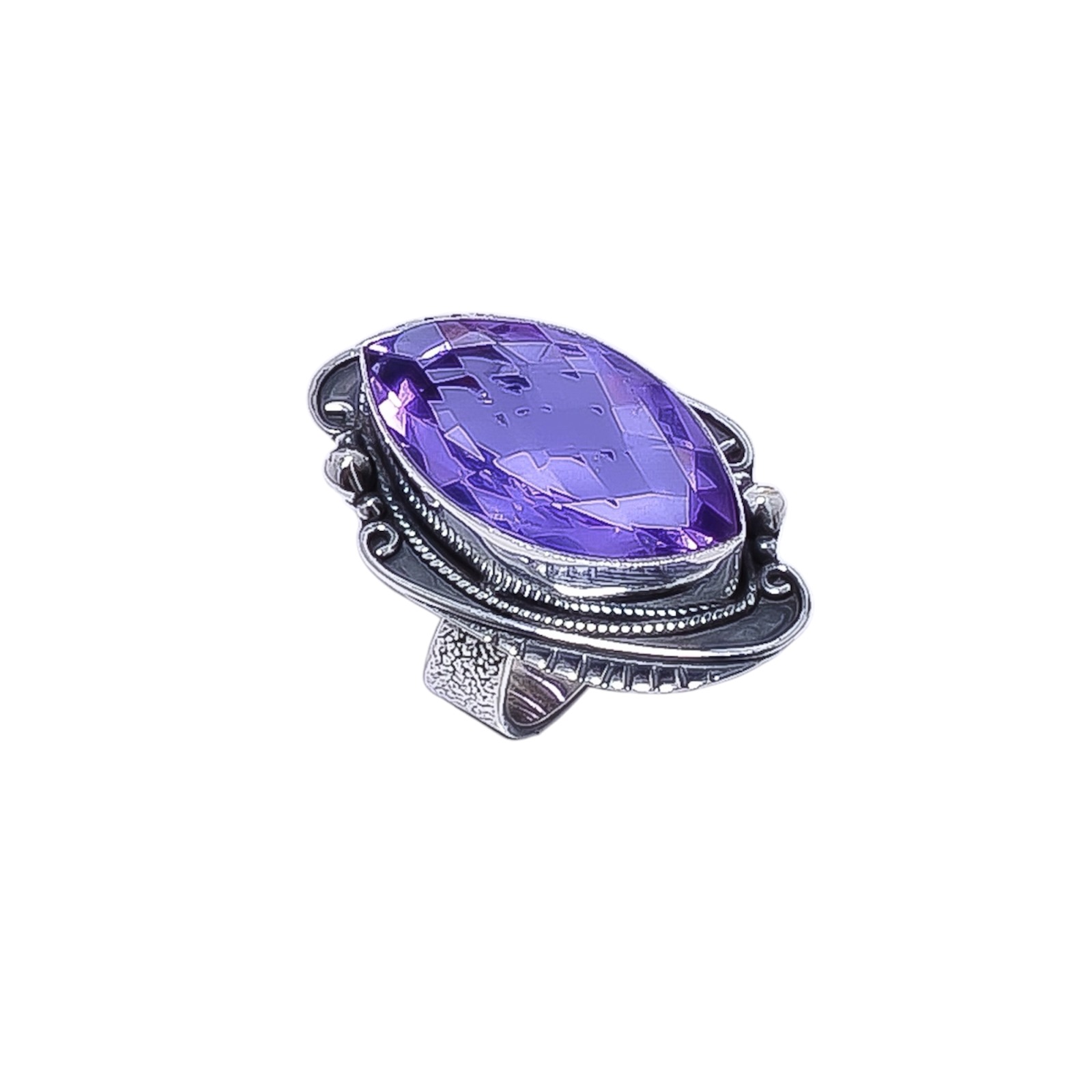 Colour Changing Alexandrite - Simulated Gemstone 925 Sterling Silver Ring