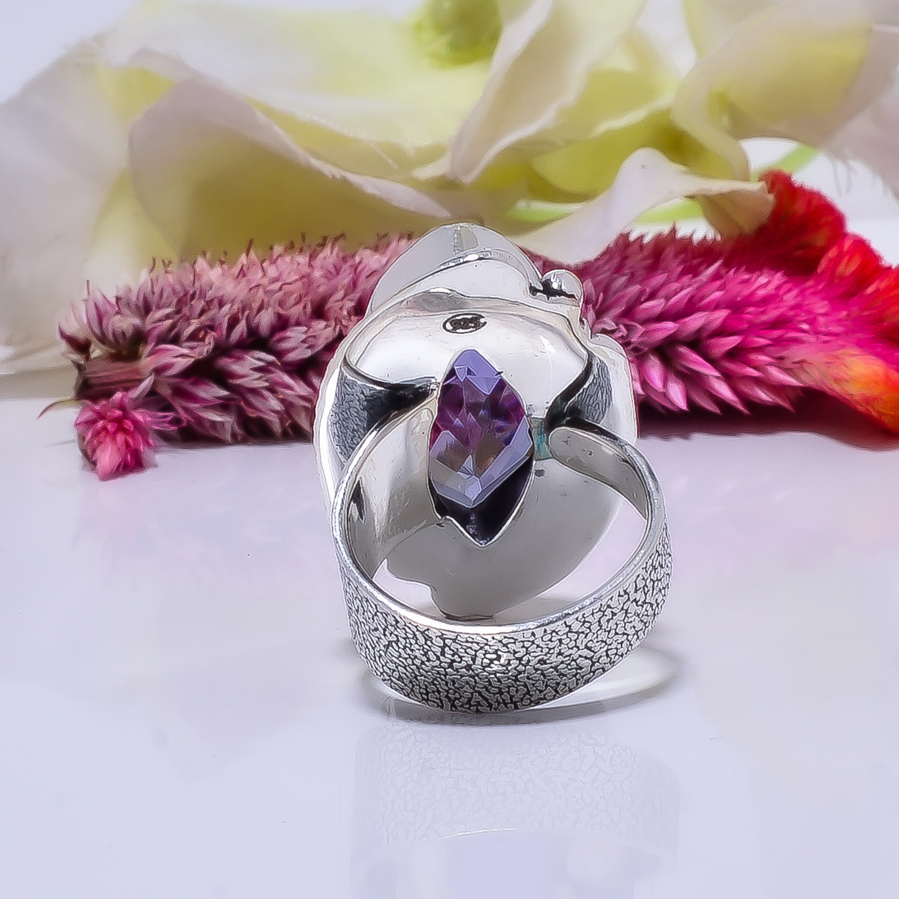 Iolite - Simulated Gemstone 925 Sterling Silver Ring