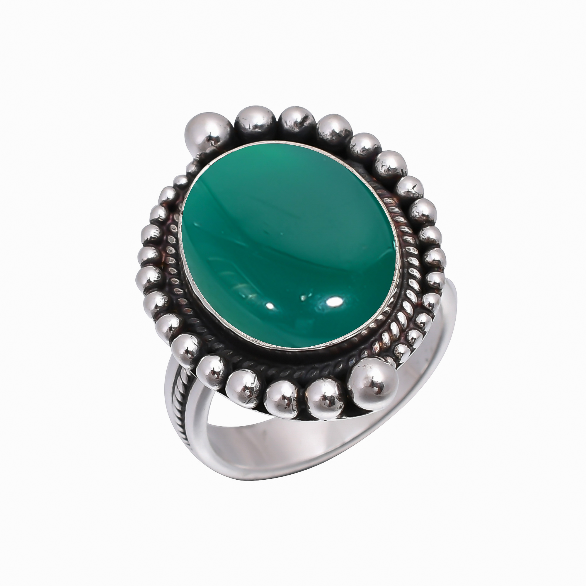 Green Onyx 925 Sterling Silver Ring