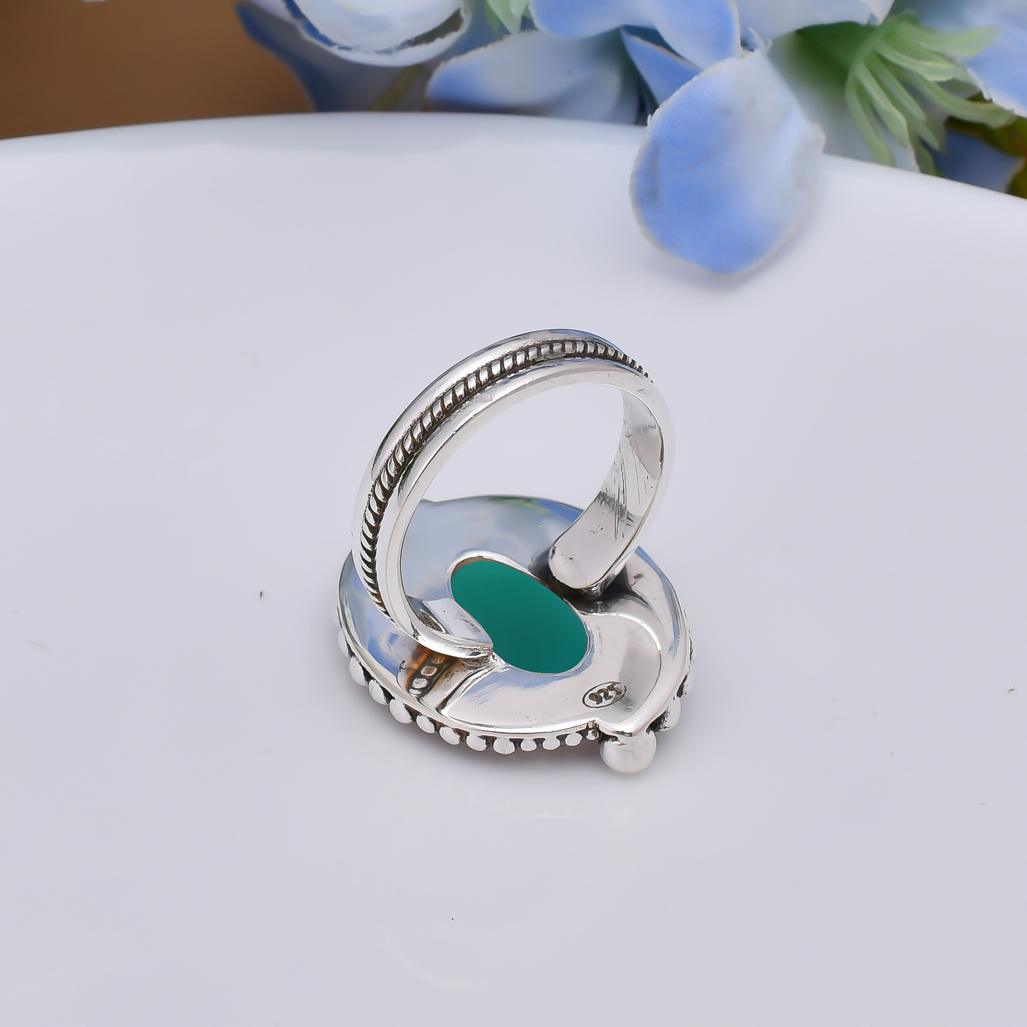 Green Onyx 925 Sterling Silver Ring