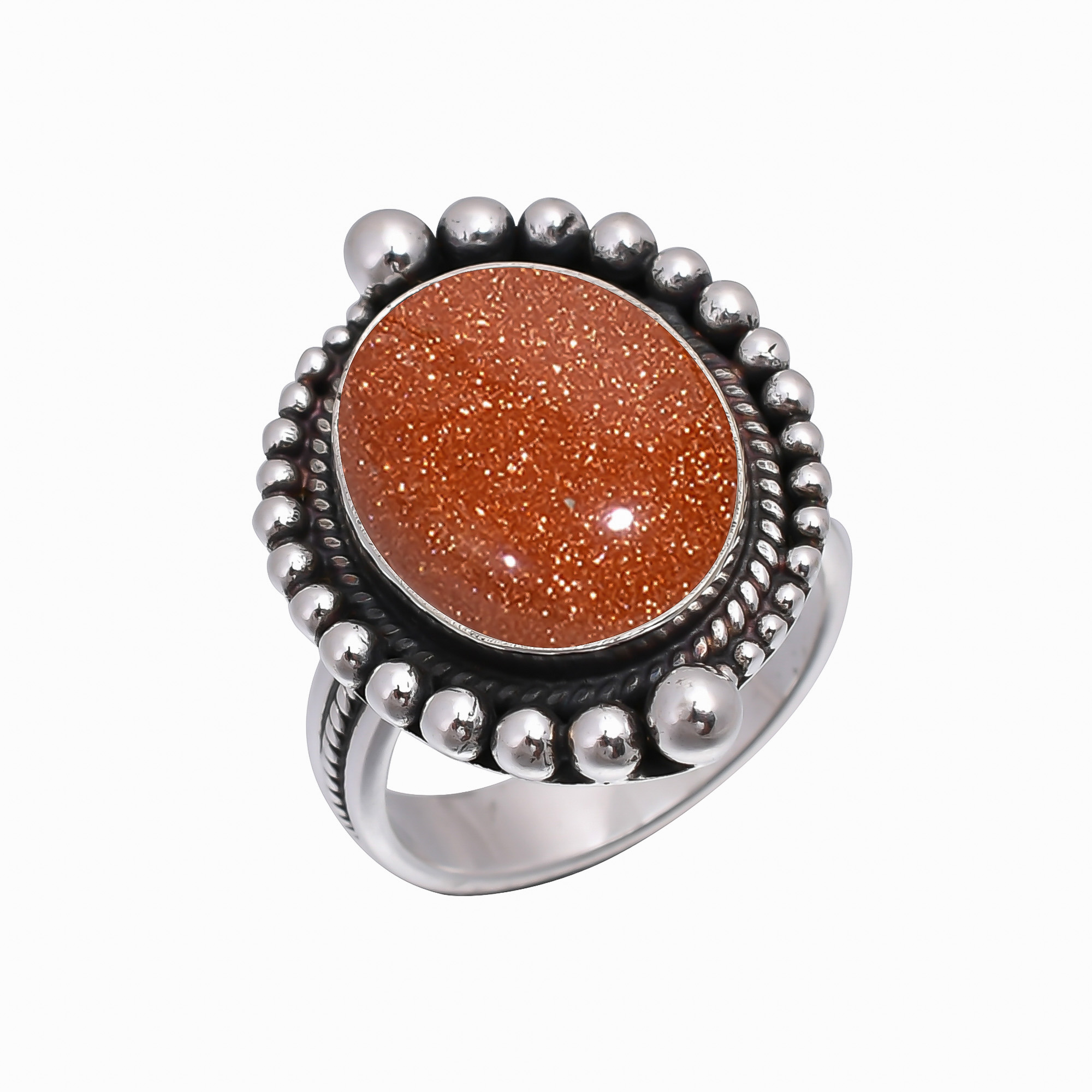 Golden Sunstone - Simulated 925 Sterling Silver Ring