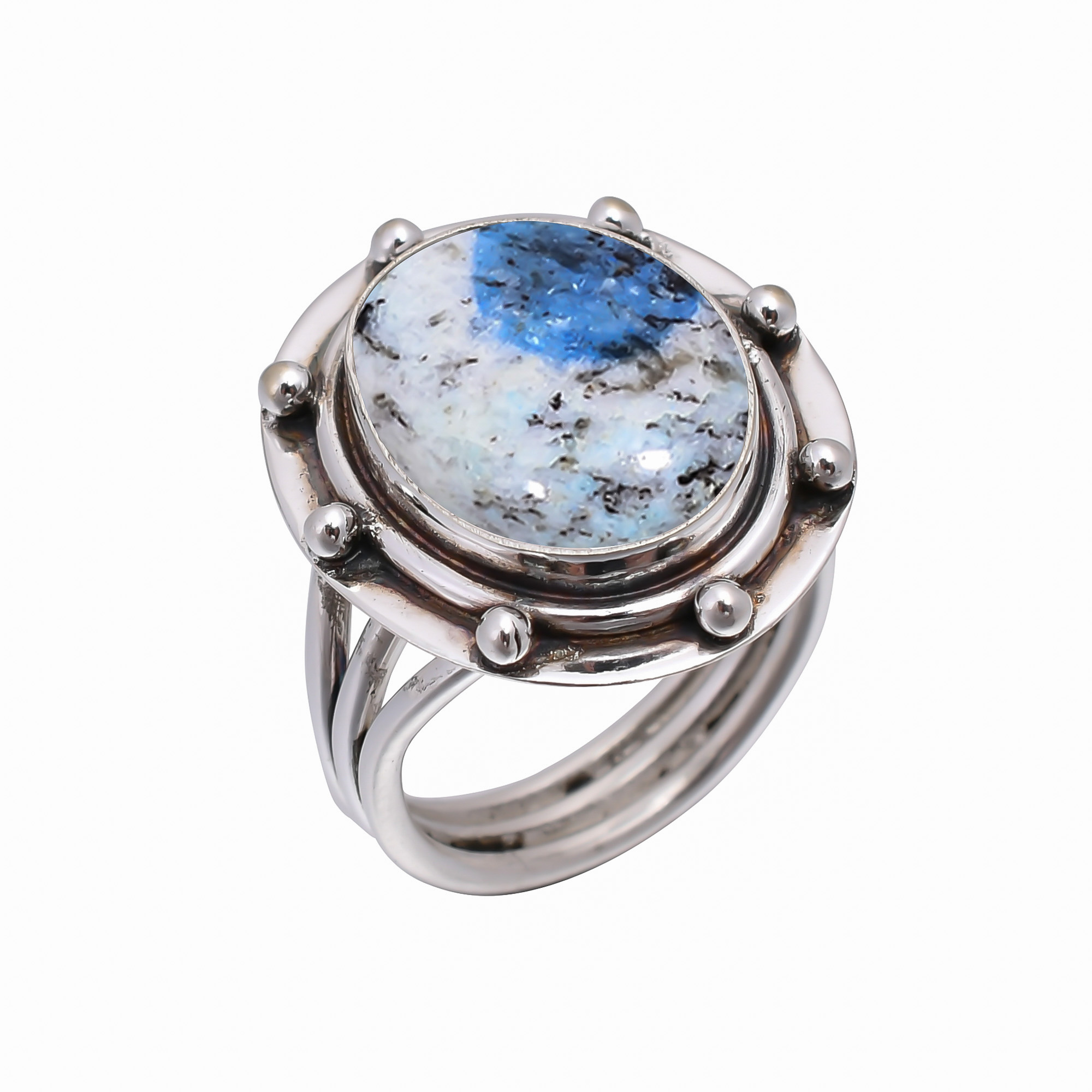 K2 Blue Azurite - Pakistan 925 Sterling Silver Ring