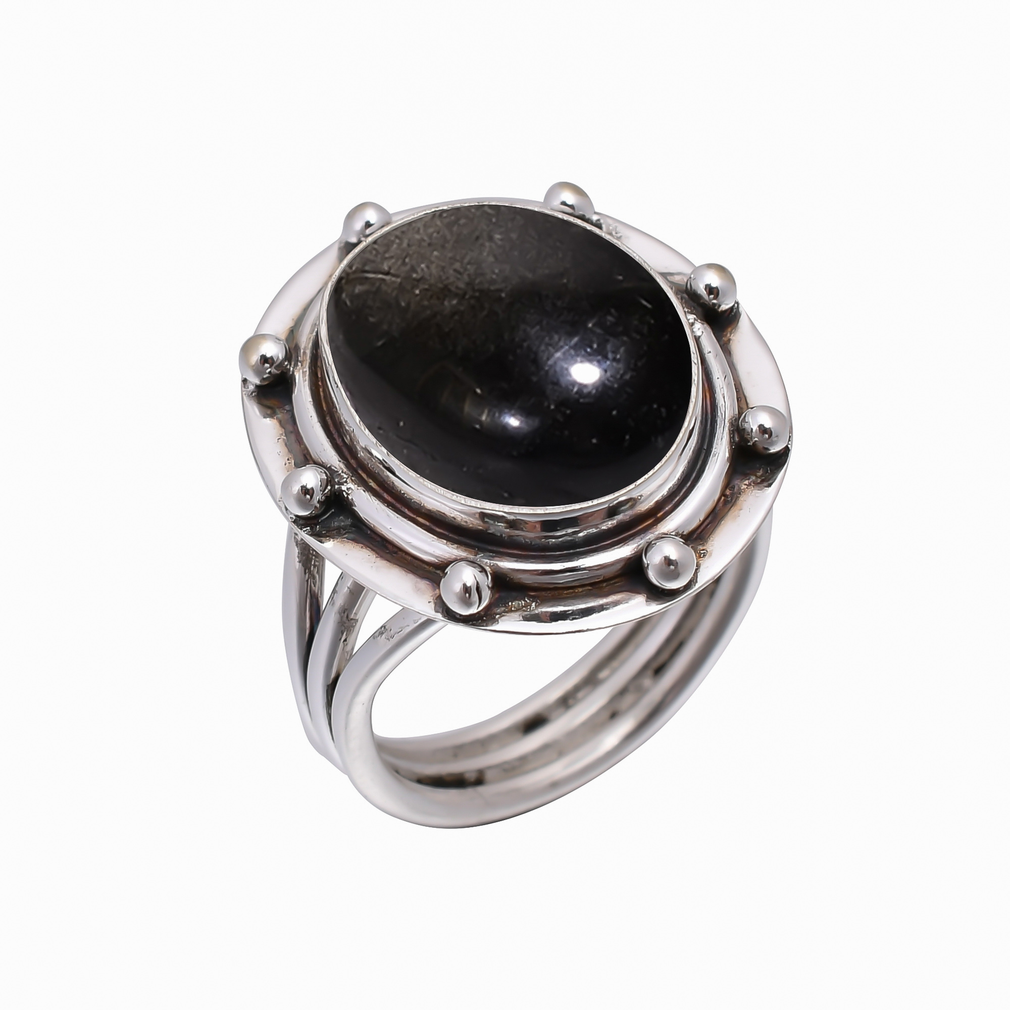 Golden Sheen Obsidian - Mexico 925 Sterling Silver Ring