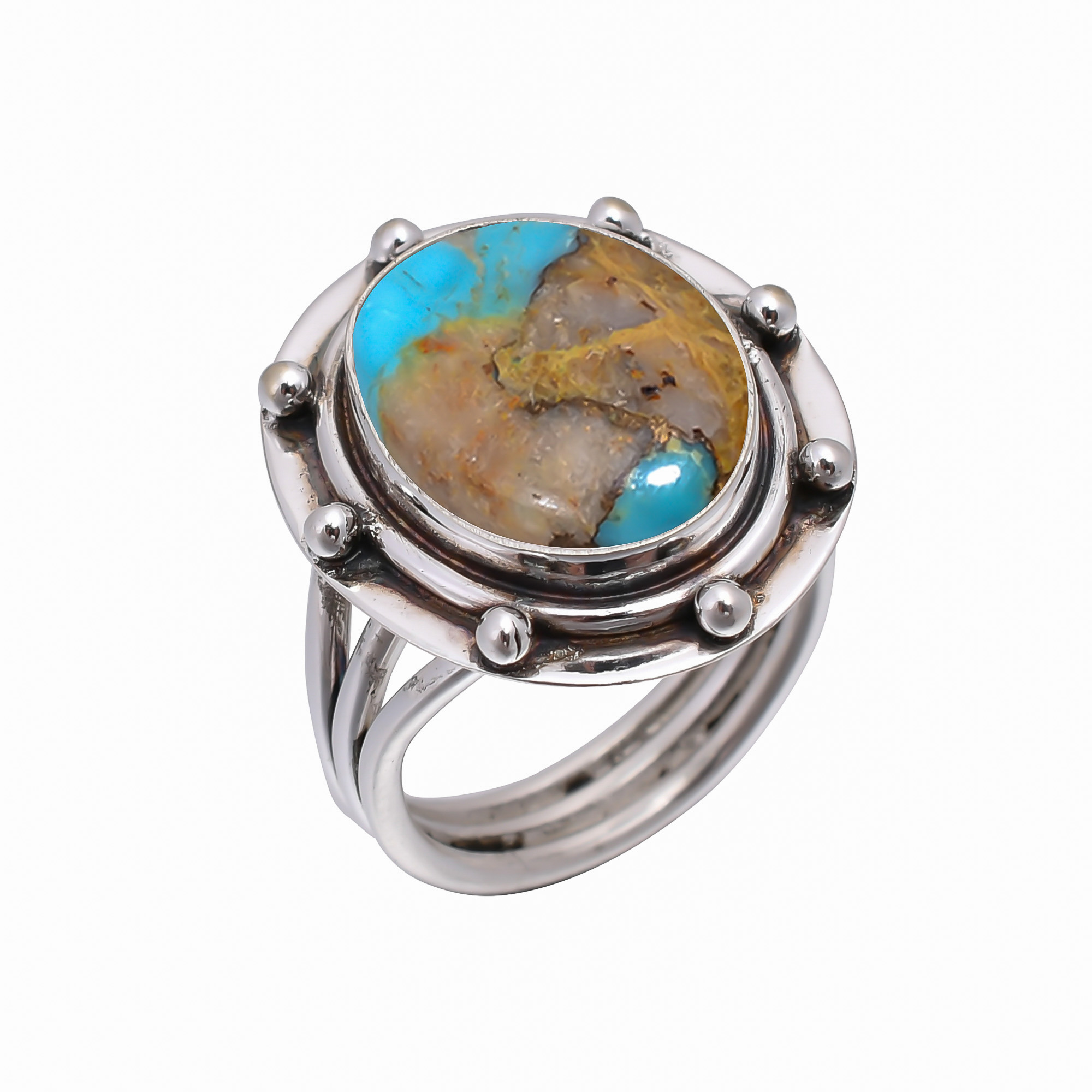 Copper Turquoise - Pilot Mountain 925 Sterling Silver Ring
