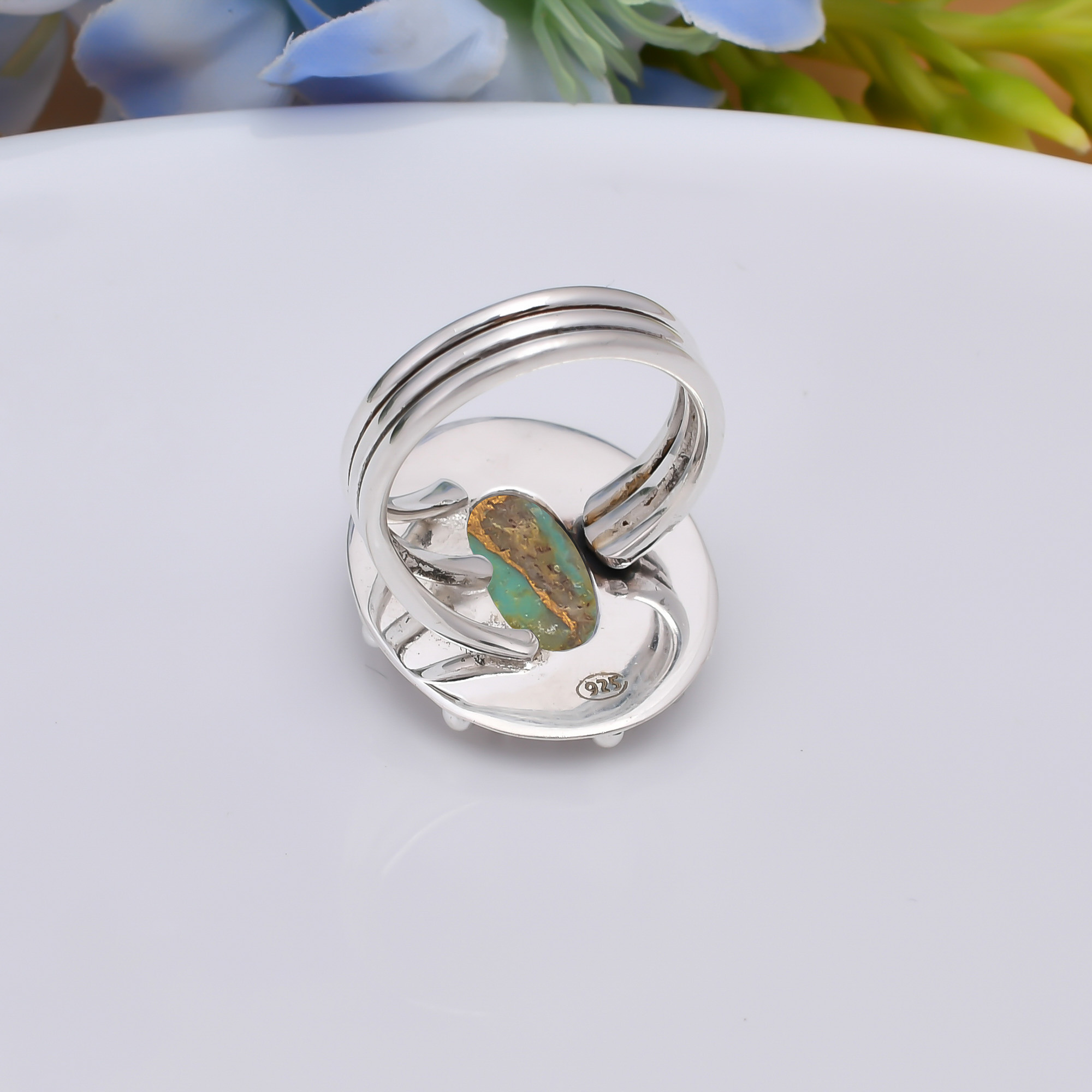 Copper Turquoise - Pilot Mountain 925 Sterling Silver Ring