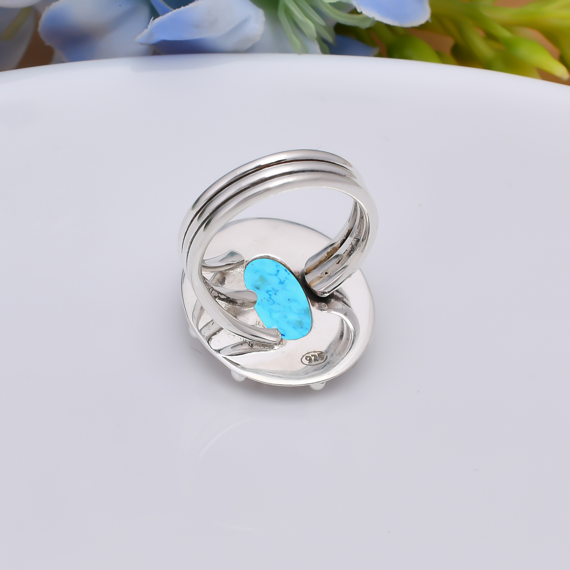 Magnesite Turquoise 925 Sterling Silver Ring