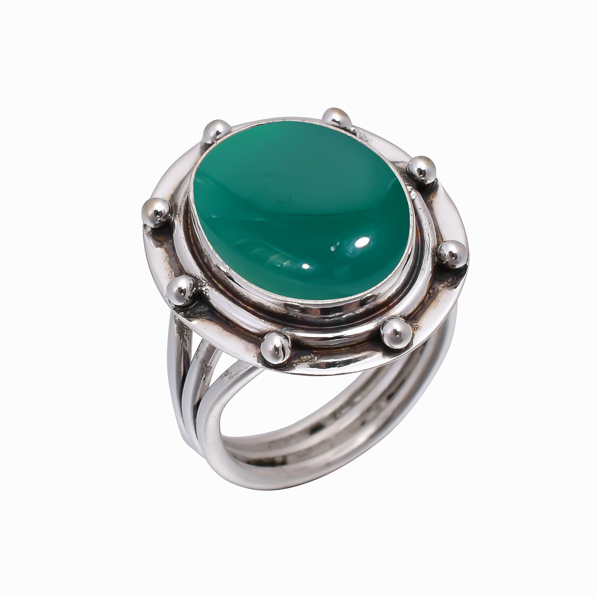 Green Onyx 925 Sterling Silver Ring