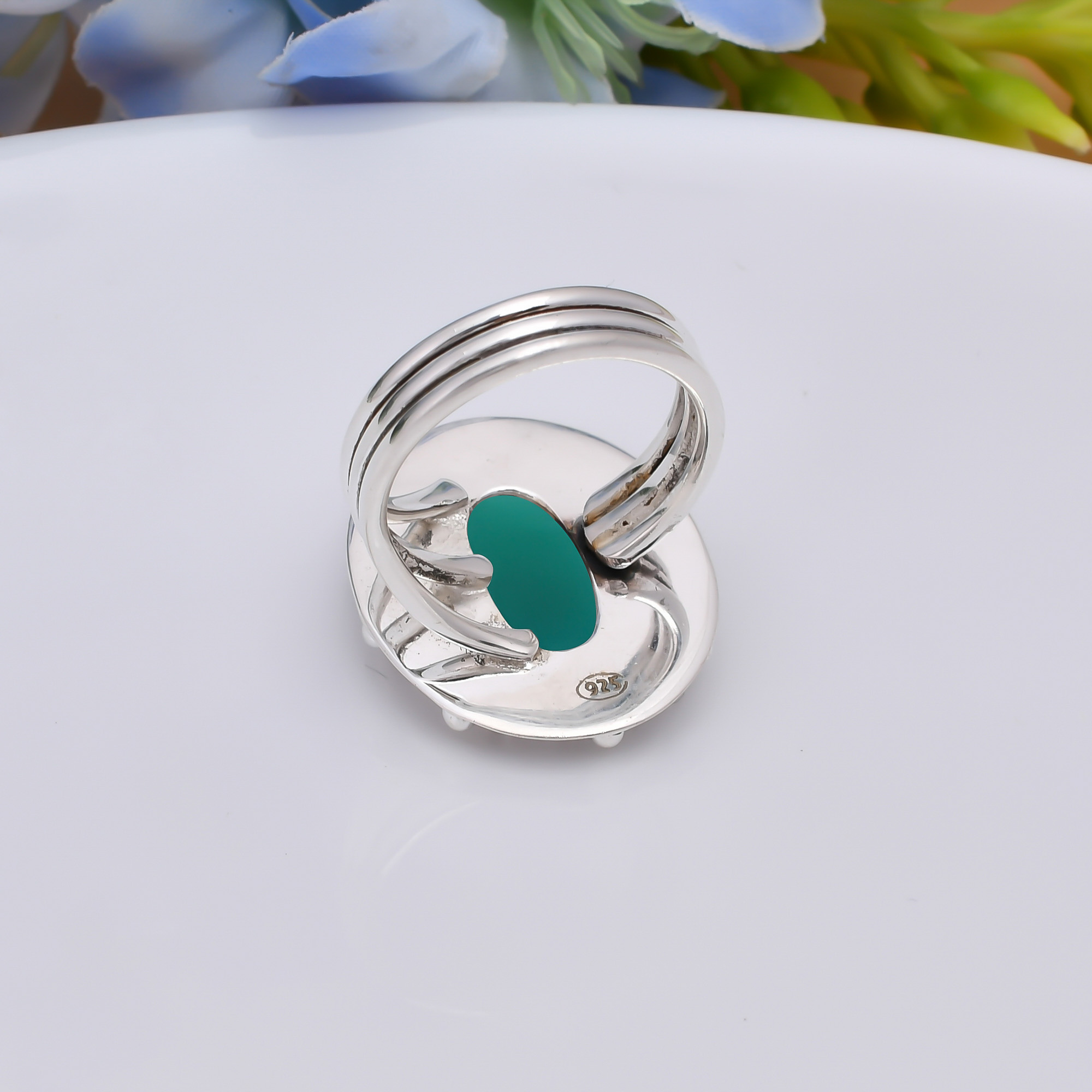 Green Onyx 925 Sterling Silver Ring