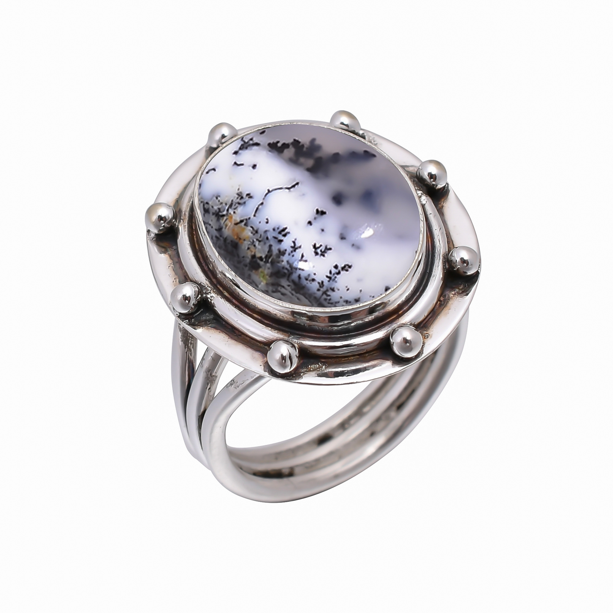 Dendritic Agate - Brazil 925 Sterling Silver Ring