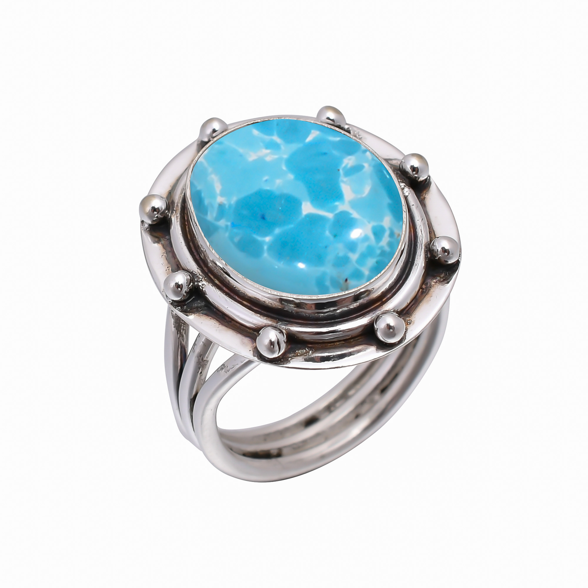 Larimar - Simulated 925 Sterling Silver Ring