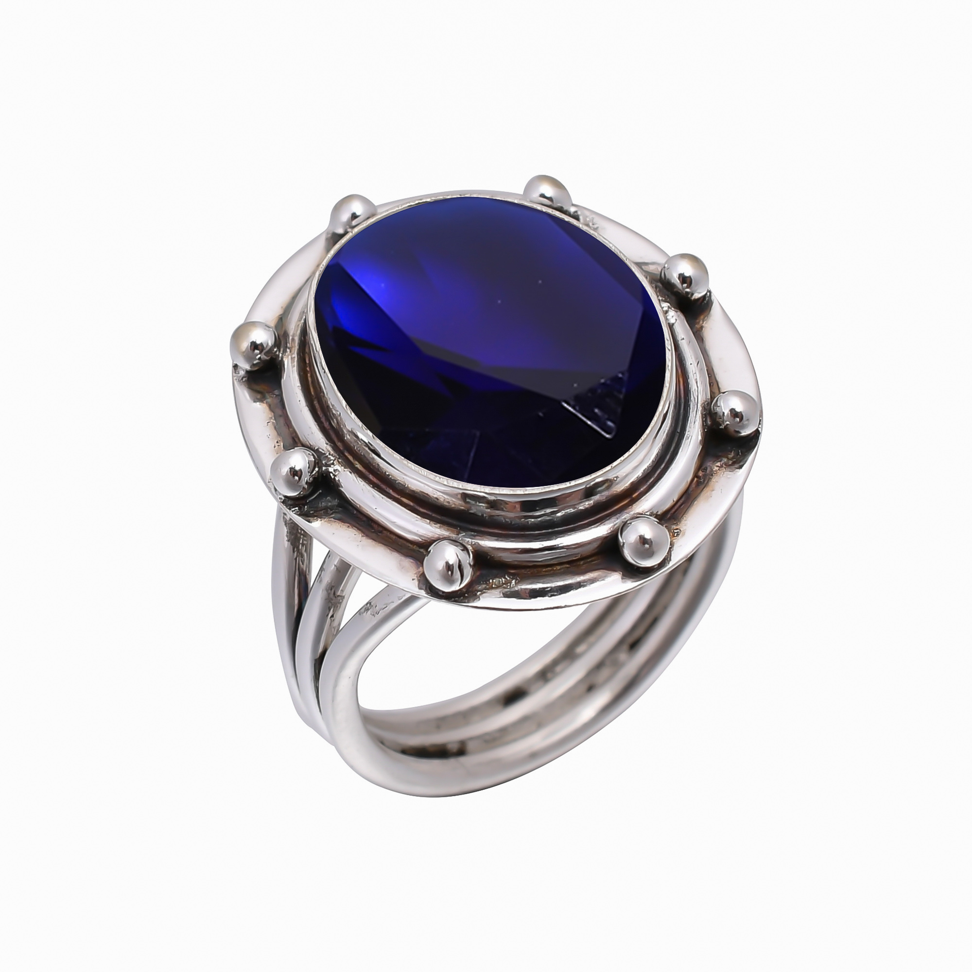 Blue Sapphire - Simulated 925 Sterling Silver Ring