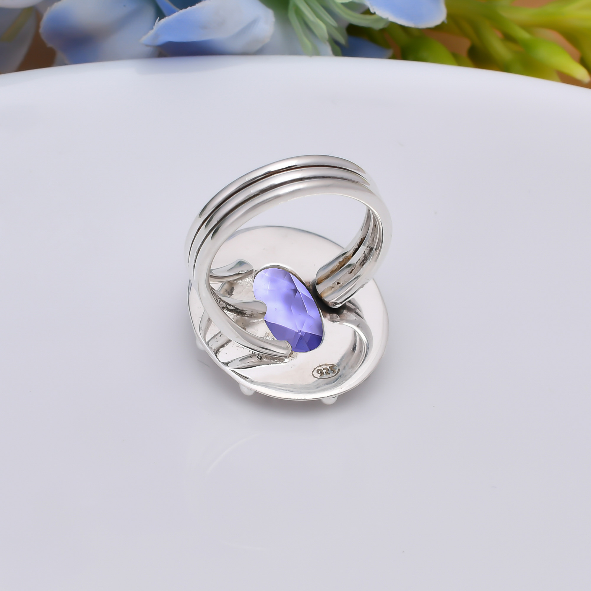 Iolite - Simulated 925 Sterling Silver Ring