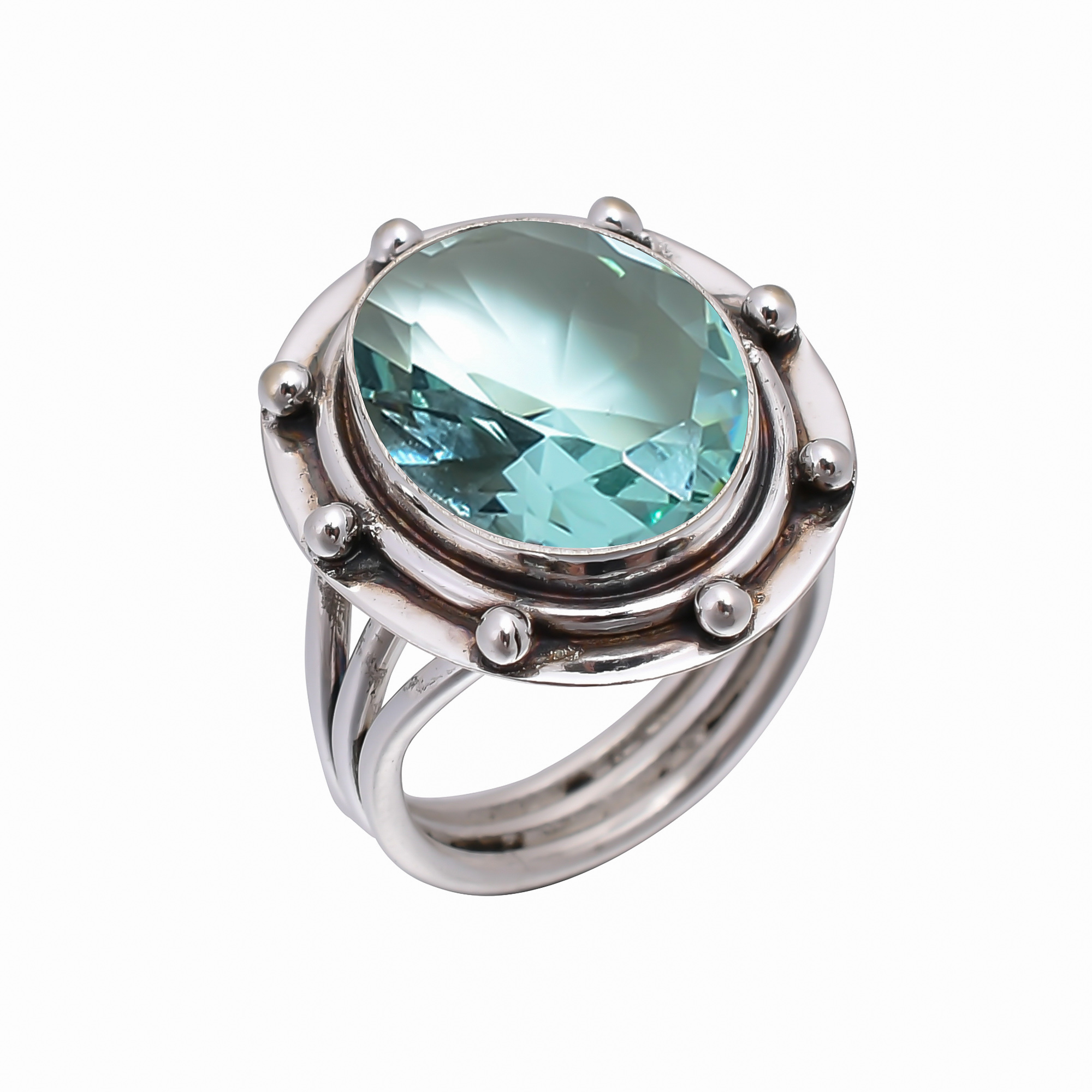 Apatite - Simulated 925 Sterling Silver Ring