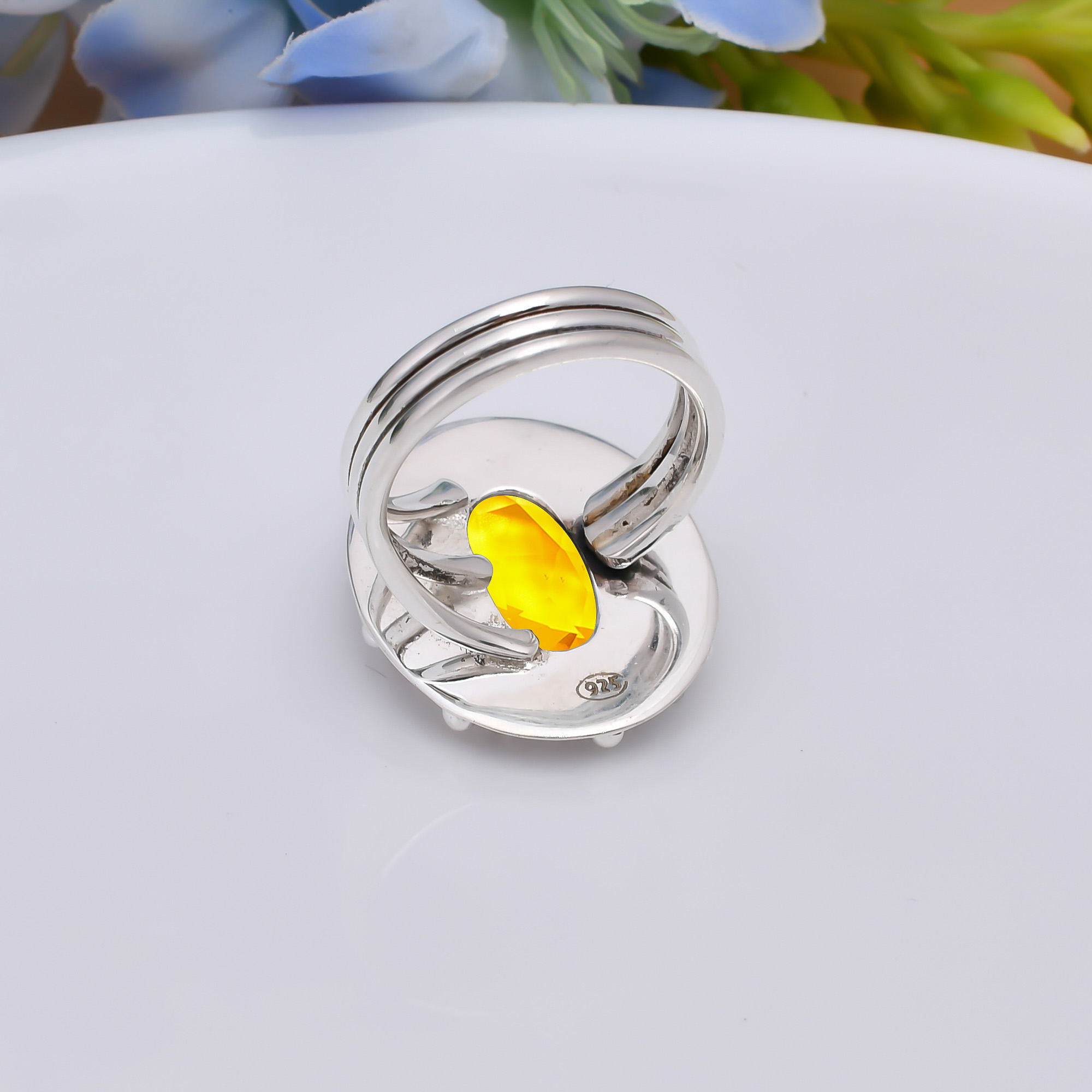 Citrine - Simulated 925 Sterling Silver Ring