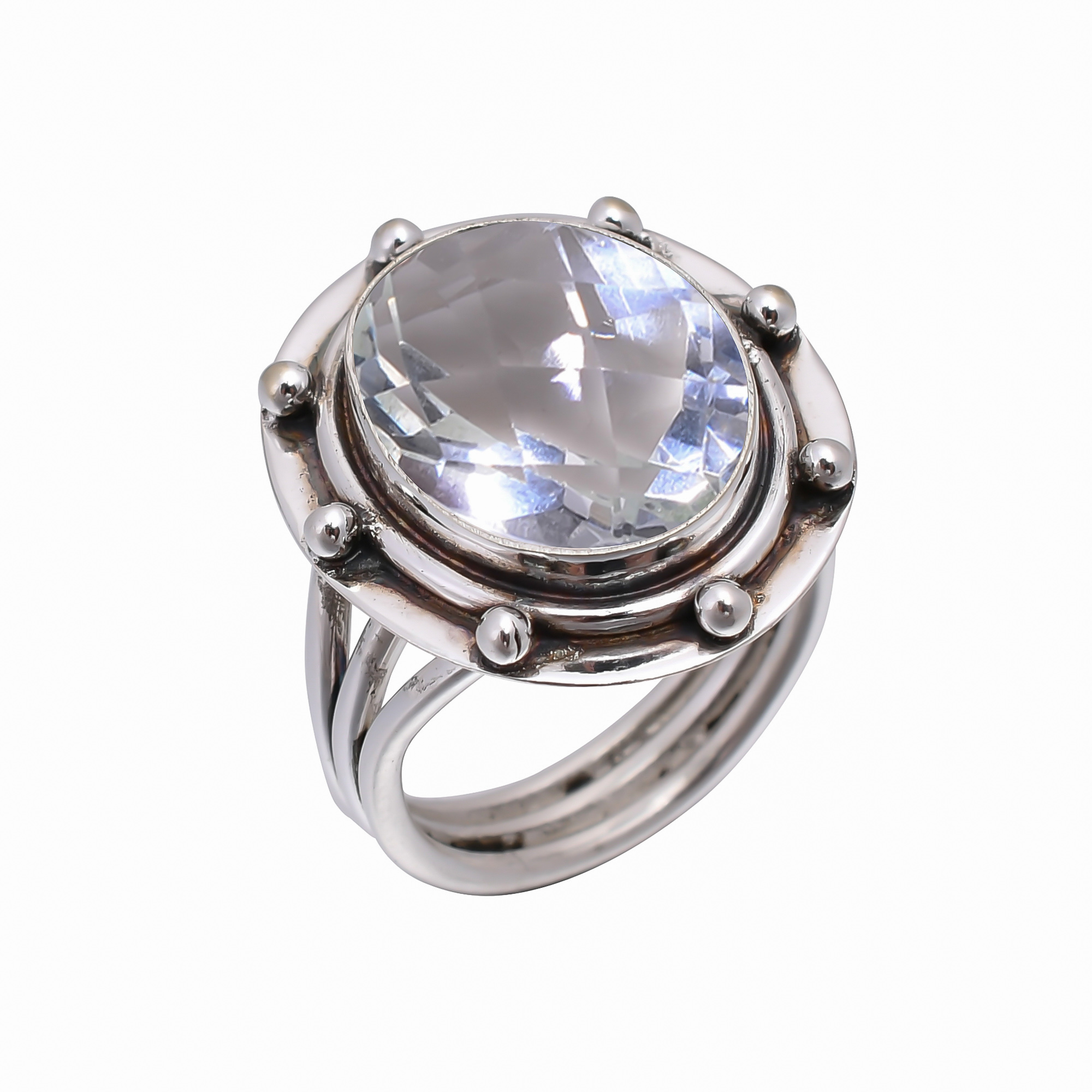 White Topaz - Simulated 925 Sterling Silver Ring