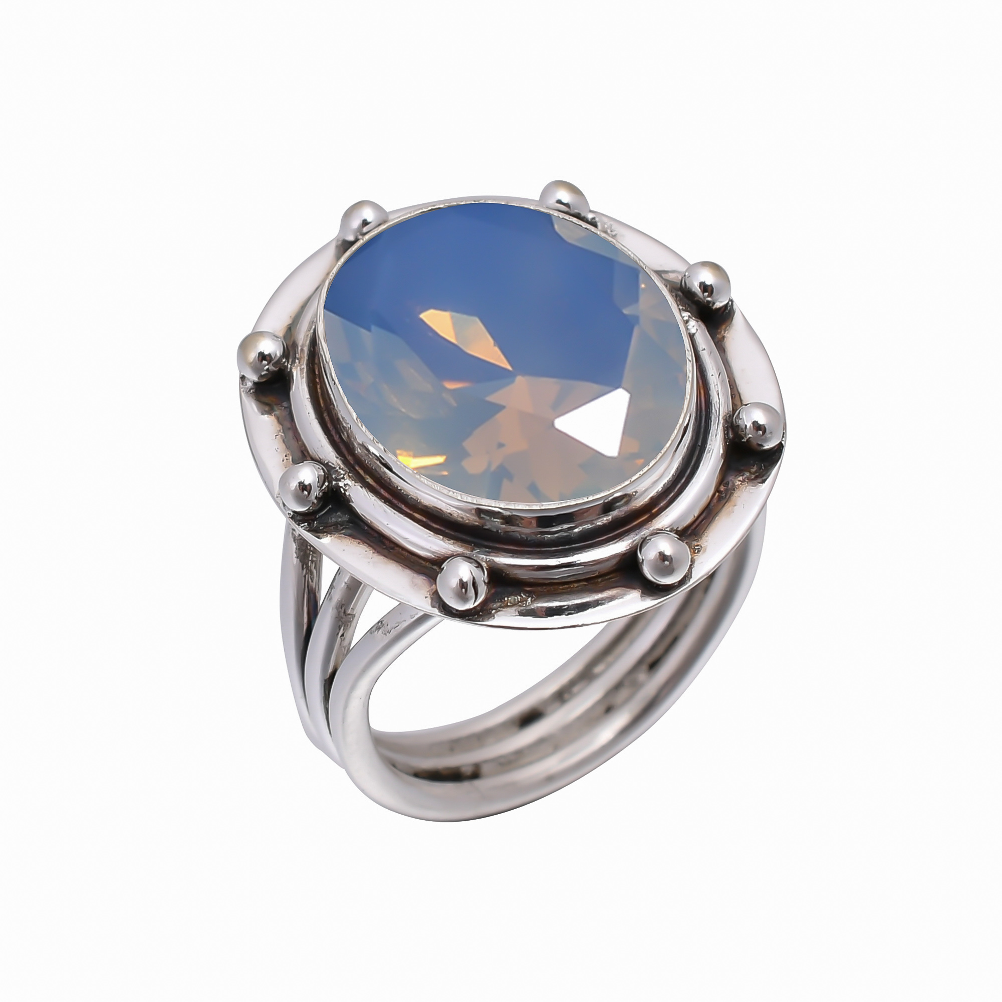 Milky Opal - Simulated 925 Sterling Silver Ring