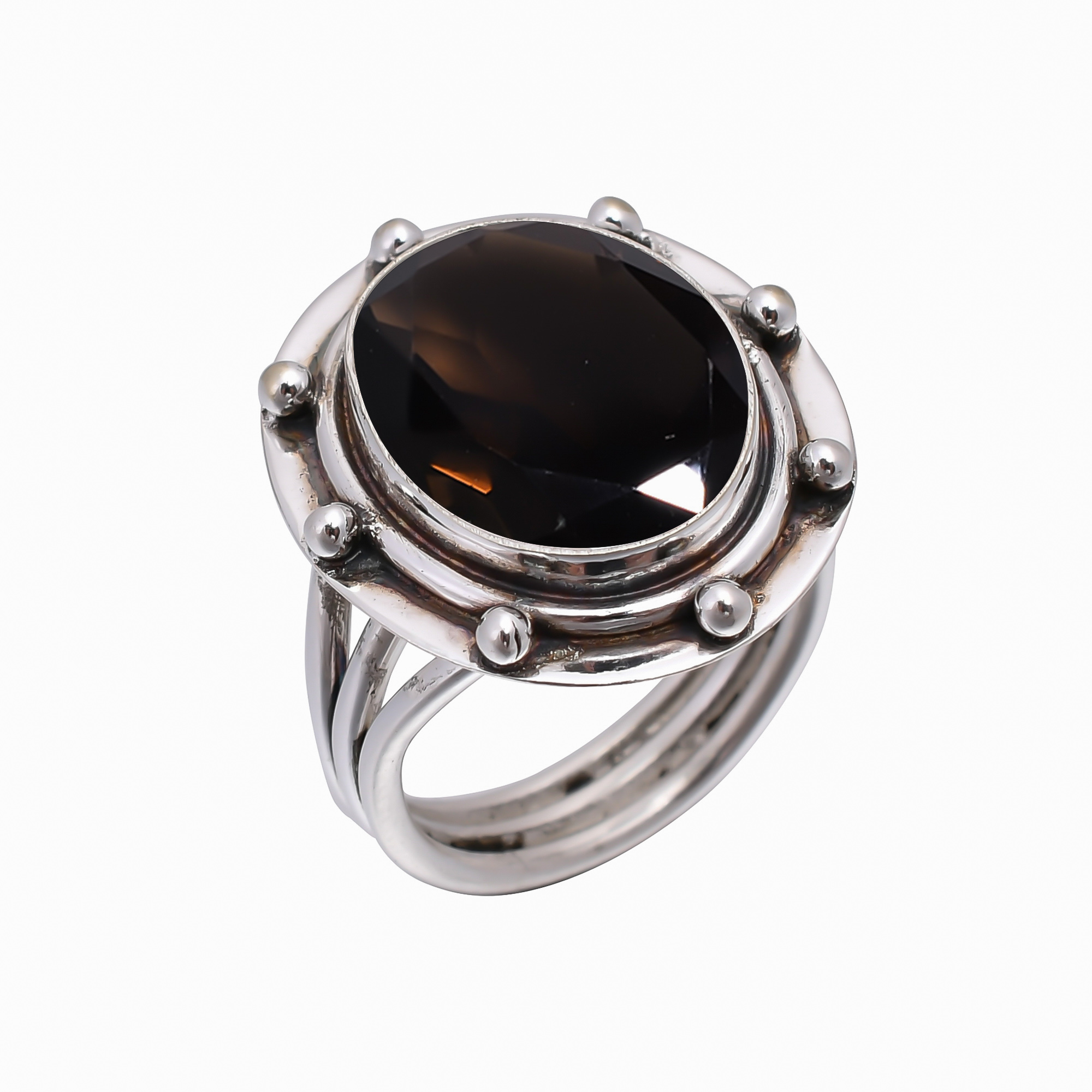 Smoky Quartz - Brazil 925 Sterling Silver Ring