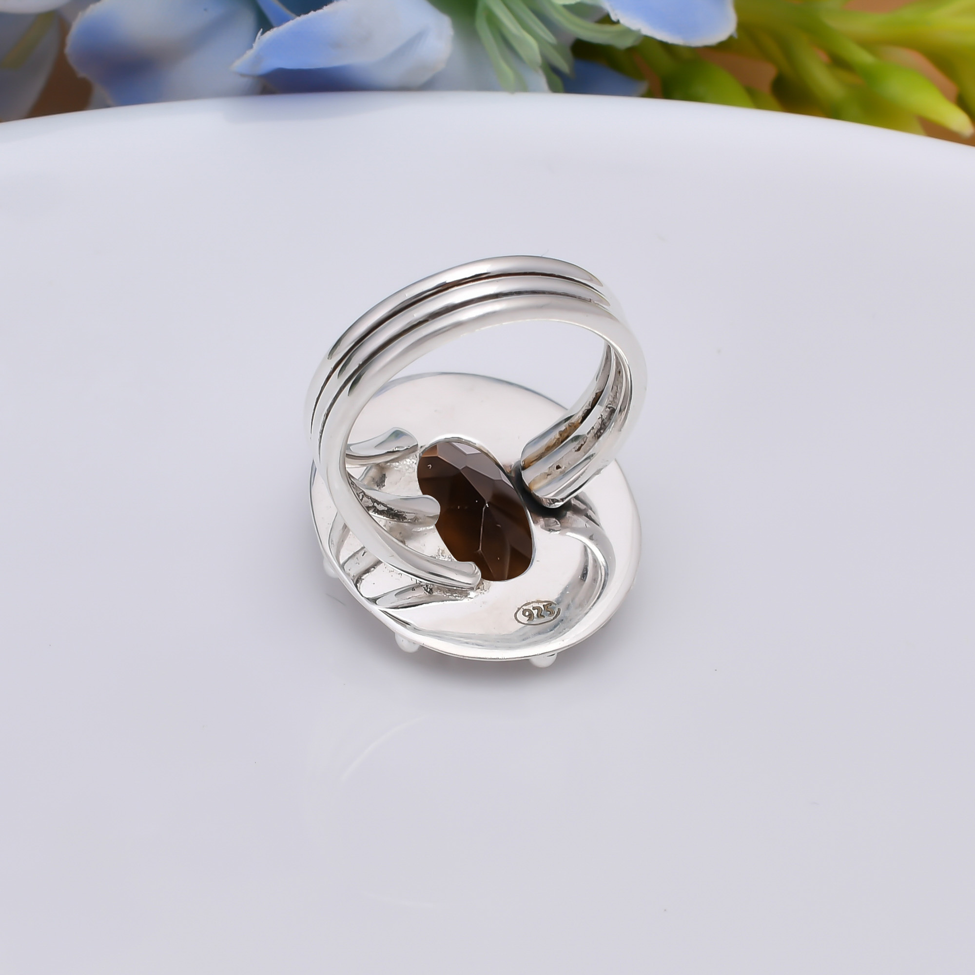 Smoky Quartz - Brazil 925 Sterling Silver Ring