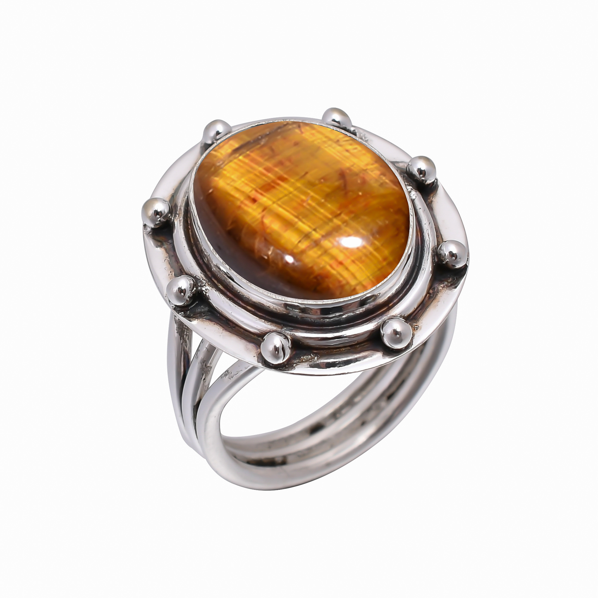 Yellow Tiger Eye - South Africa 925 Sterling Silver Ring