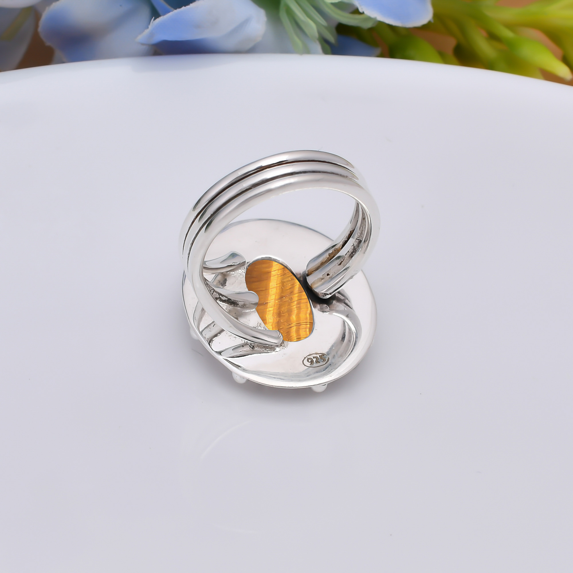 Yellow Tiger Eye - South Africa 925 Sterling Silver Ring