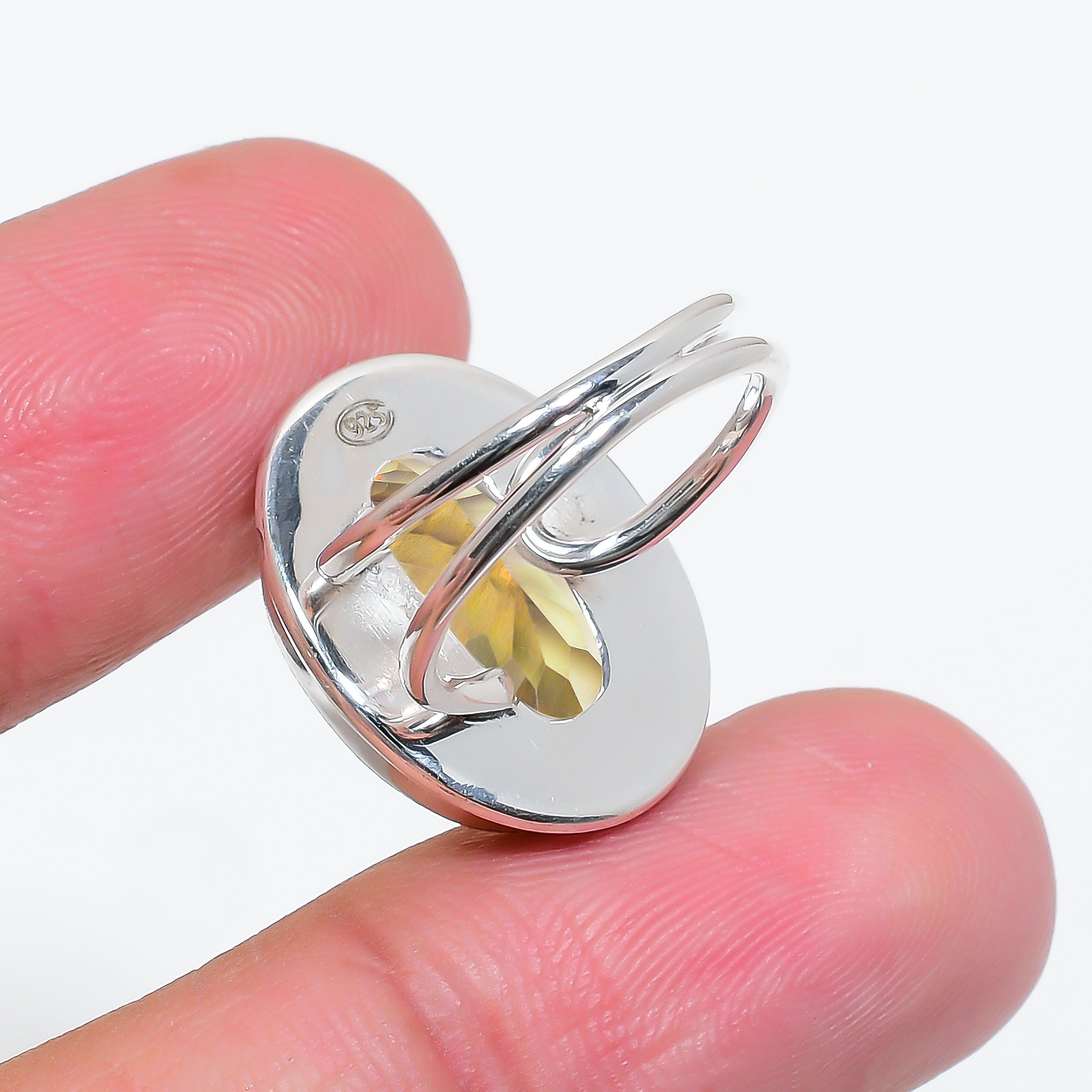 Golden Rainbow Mystic Fire Topaz - Simulated 925 Sterling Silver Ring