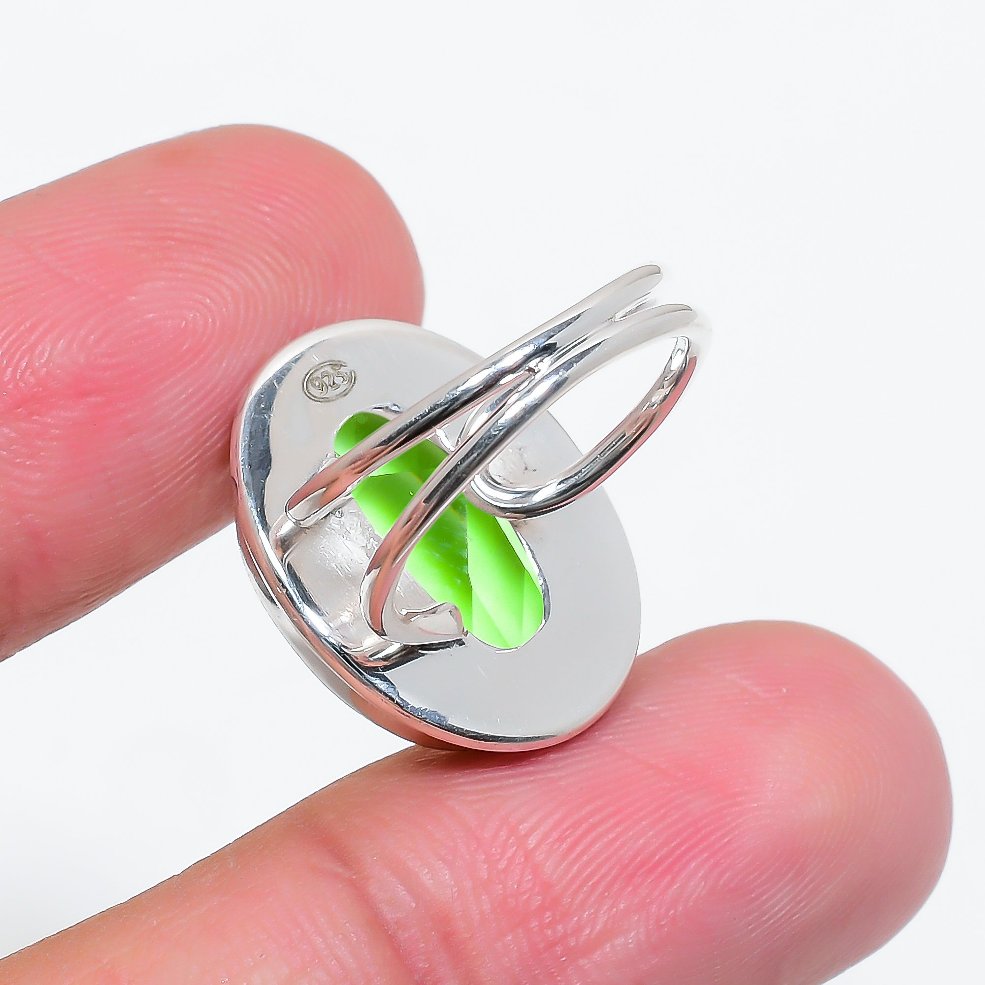 Green Amethyst - Simulated 925 Sterling Silver Ring