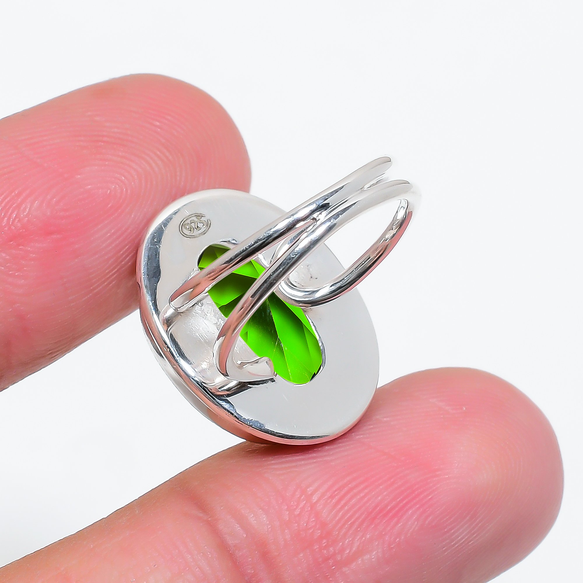 Peridot - Simulated 925 Sterling Silver Ring