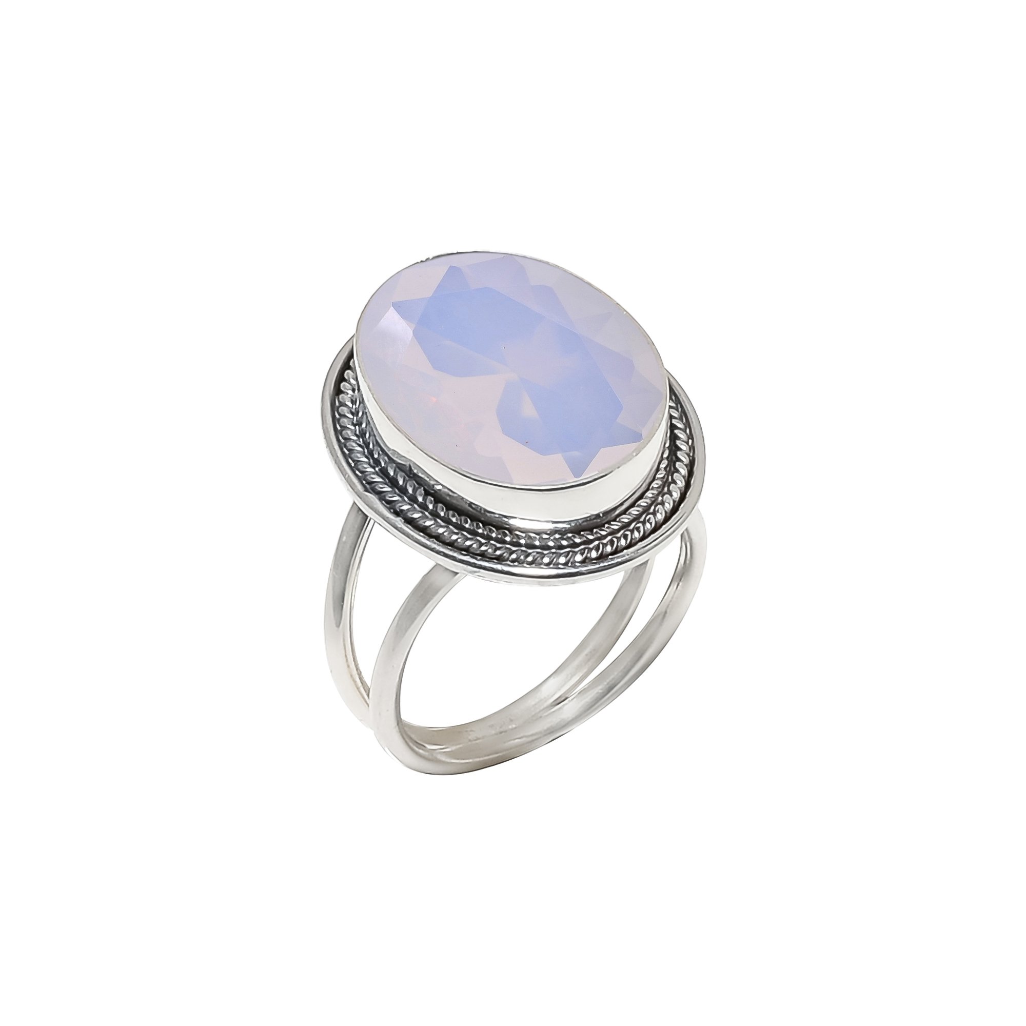 Milky Opal - Simulated 925 Sterling Silver Ring