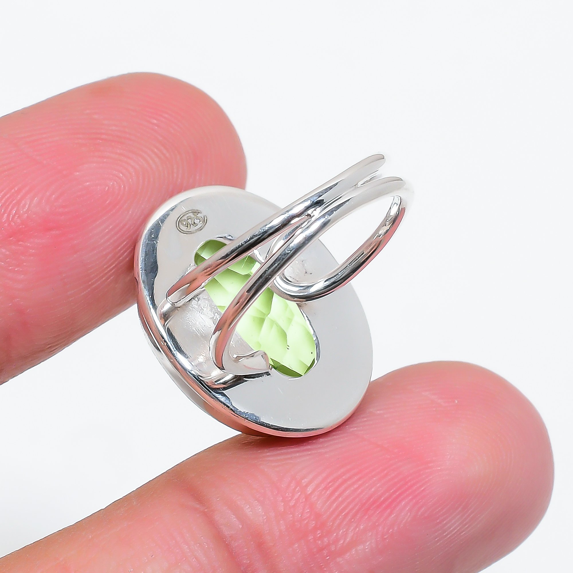 Green Amethyst - Simulated 925 Sterling Silver Ring