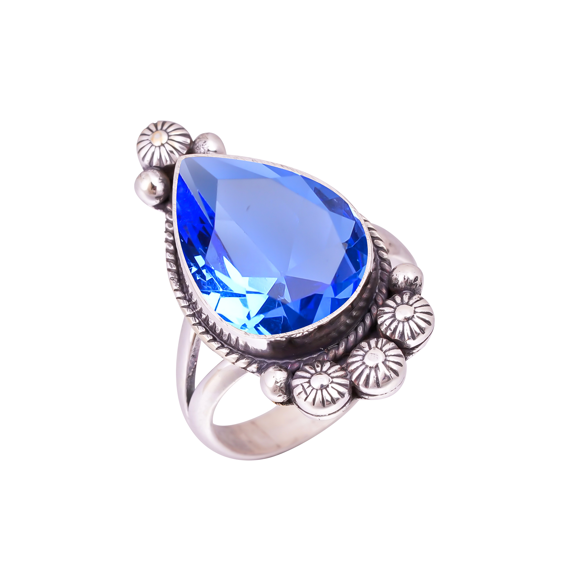 Tanzanite - Simulated Gemstone 925 Sterling Silver Ring