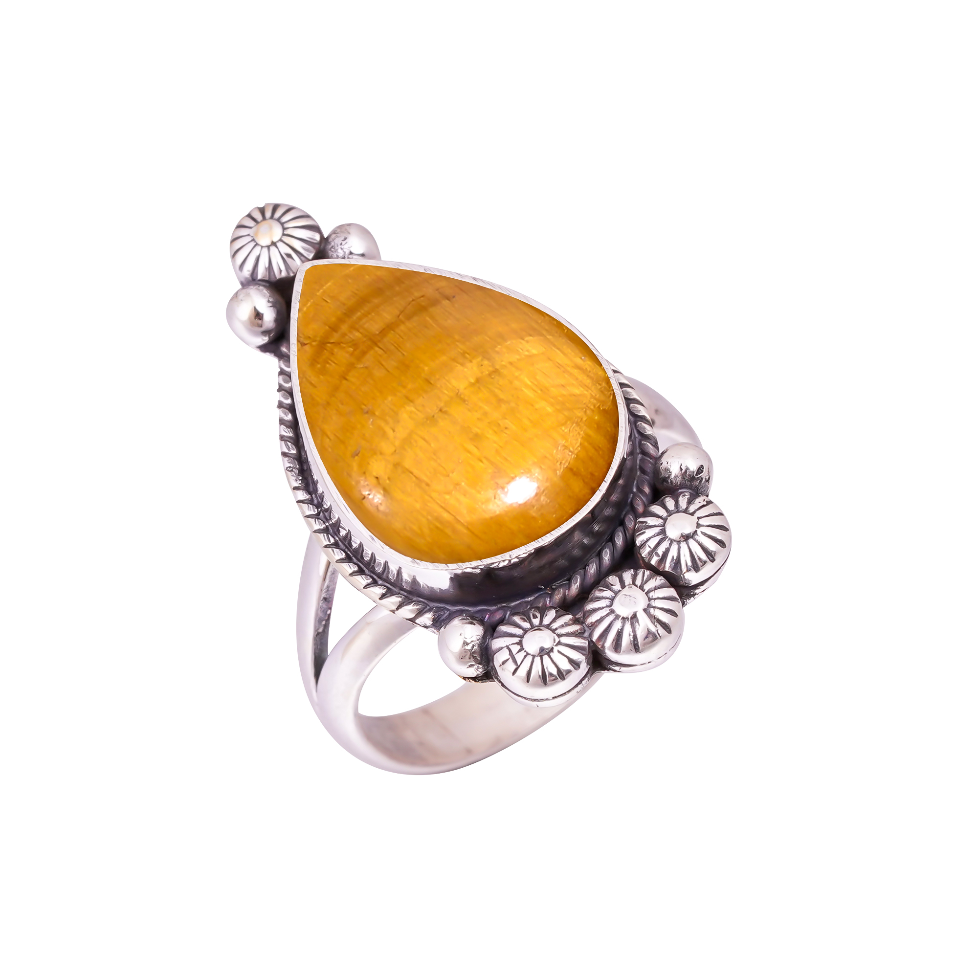 Iron Tiger Eye - South Africa Gemstone 925 Sterling Silver Ring