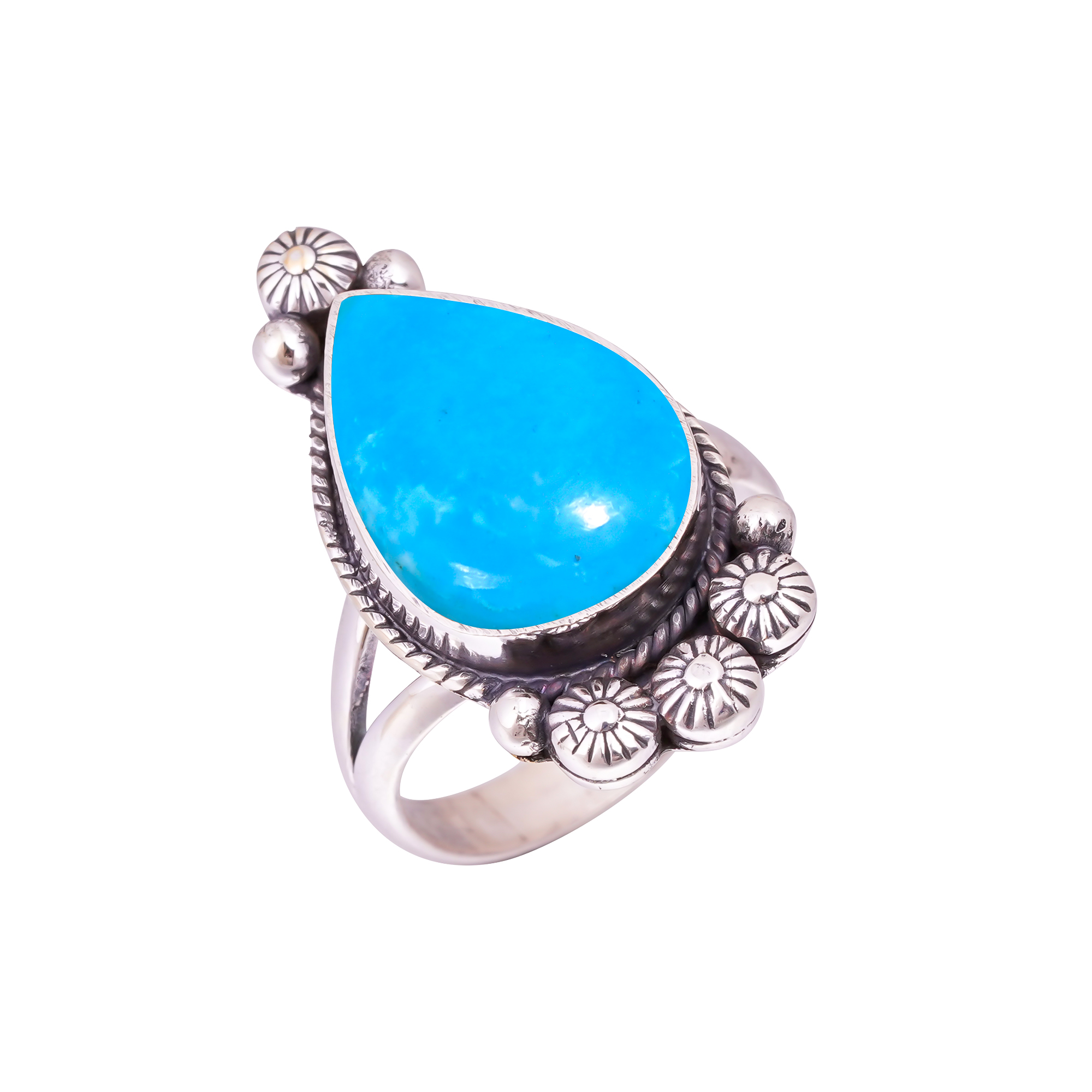 Magnesite Turquoise Gemstone 925 Sterling Silver Ring