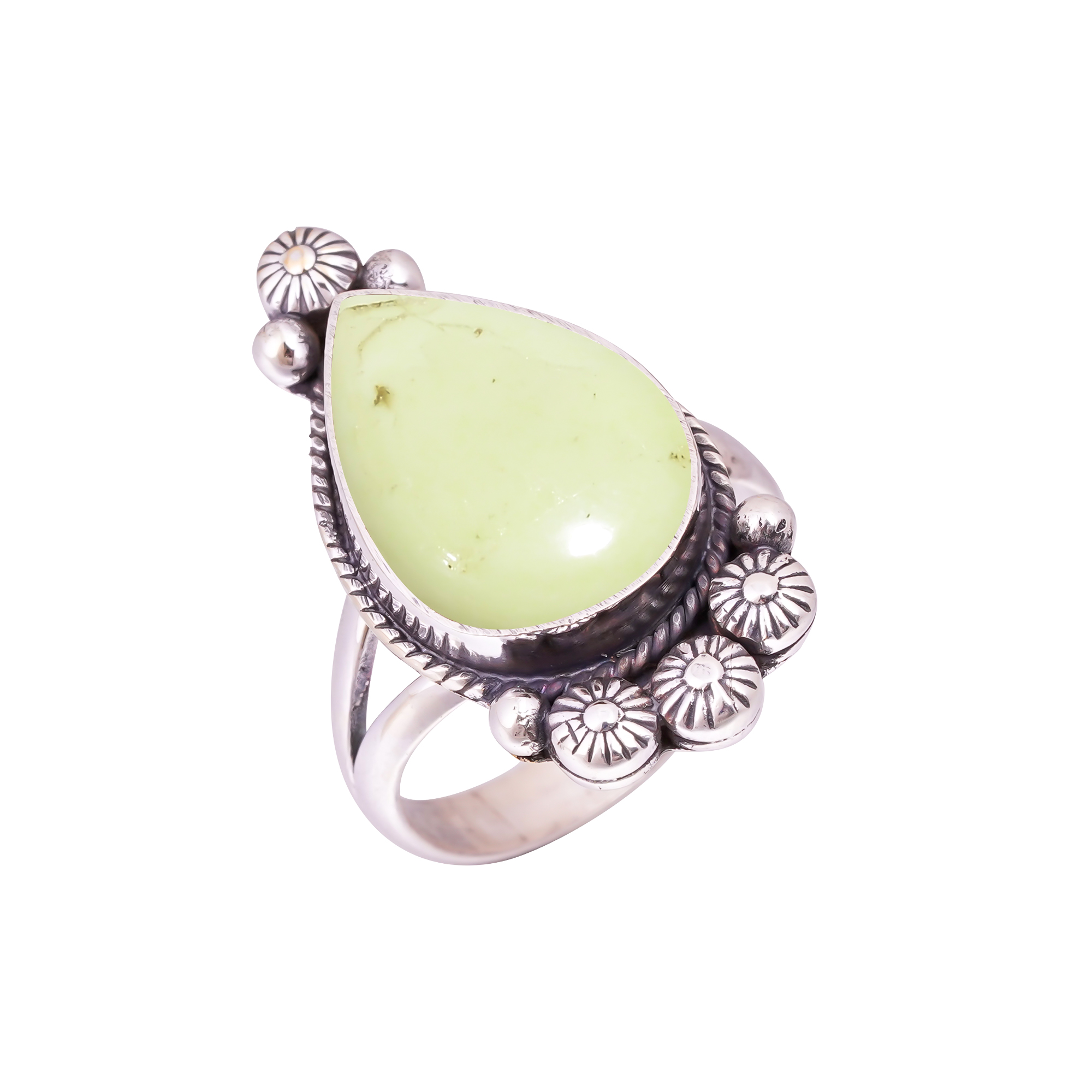 Lemon Chrysoprase - Australia Gemstone 925 Sterling Silver Ring