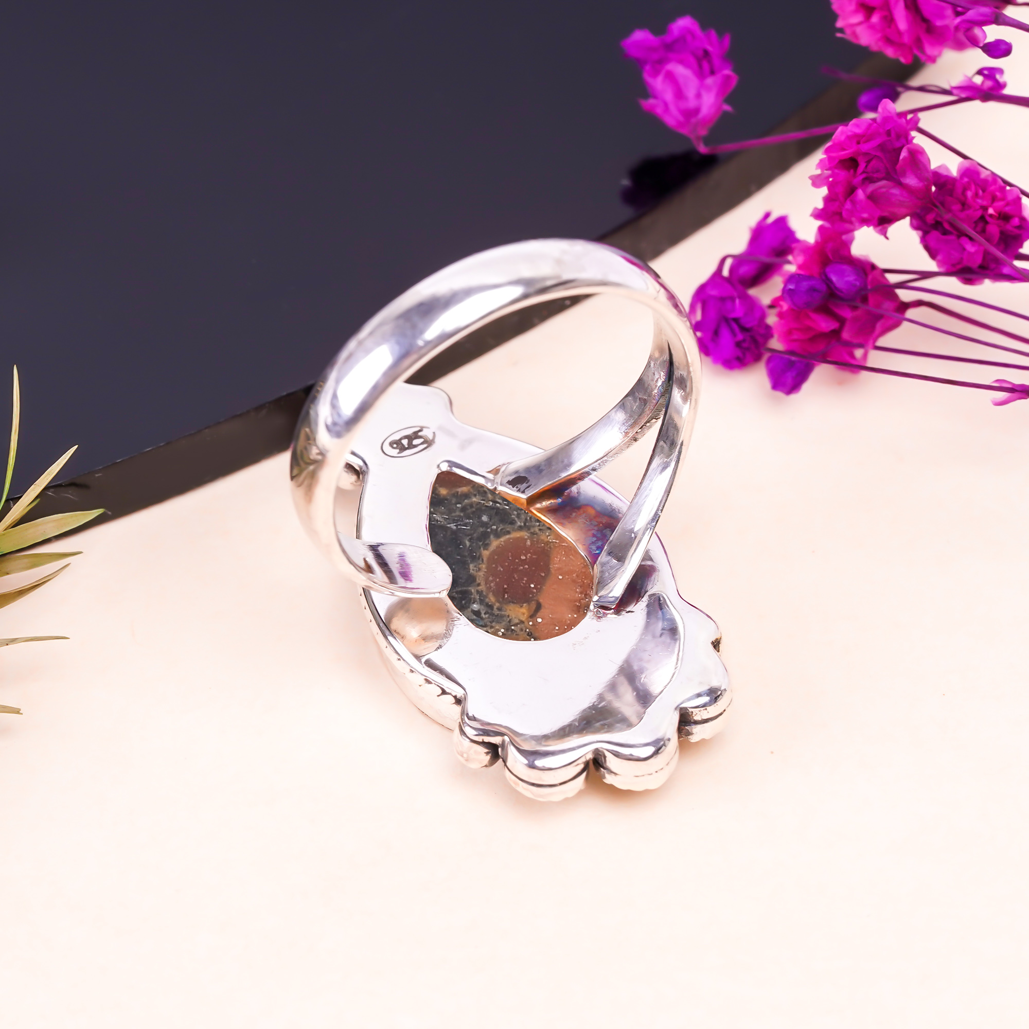 Peanut Obsidian - Sonora Gemstone 925 Sterling Silver Ring