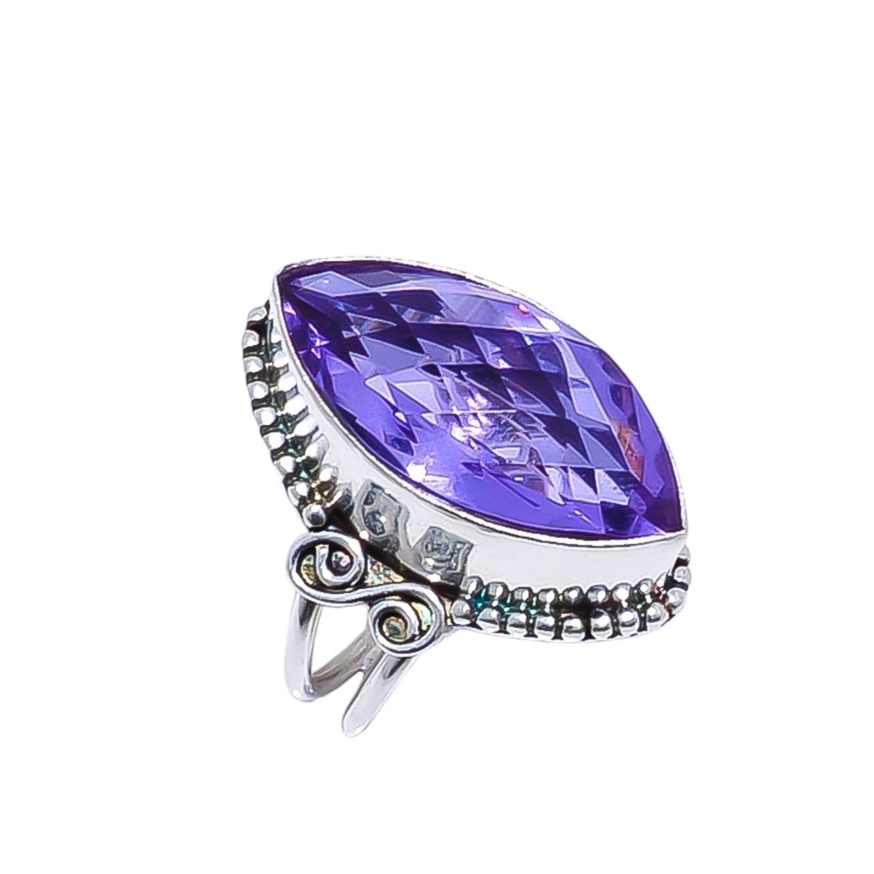 Colour Changing Alexandrite - Simulated Gemstone 925 Sterling Silver Ring