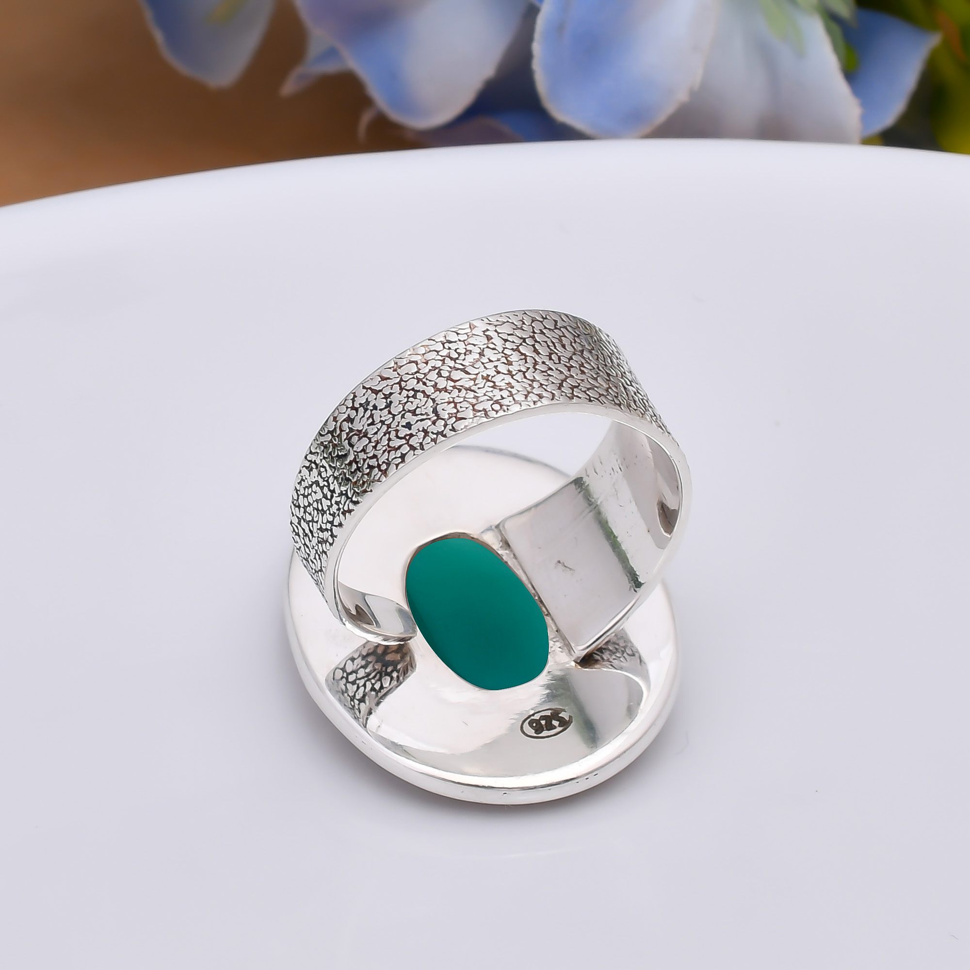 Green Onyx 925 Sterling Silver Ring