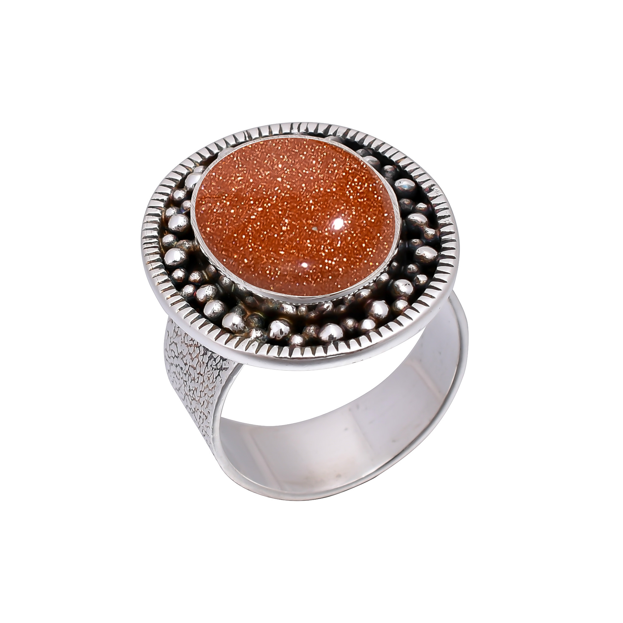 Golden Sunstone - Simulated 925 Sterling Silver Ring