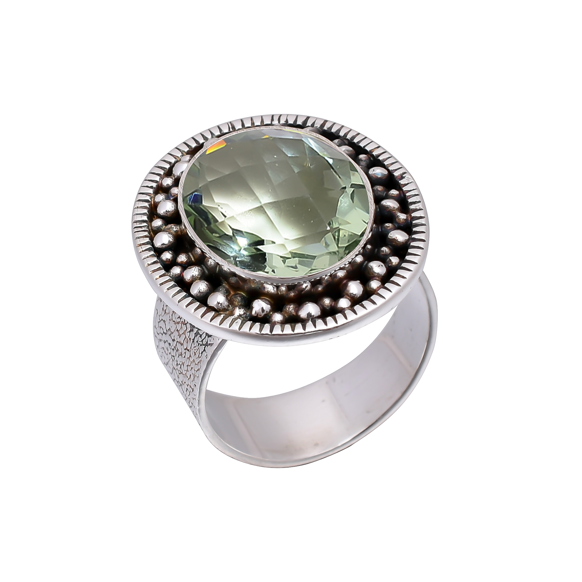 Green Amethyst - Simulated 925 Sterling Silver Ring