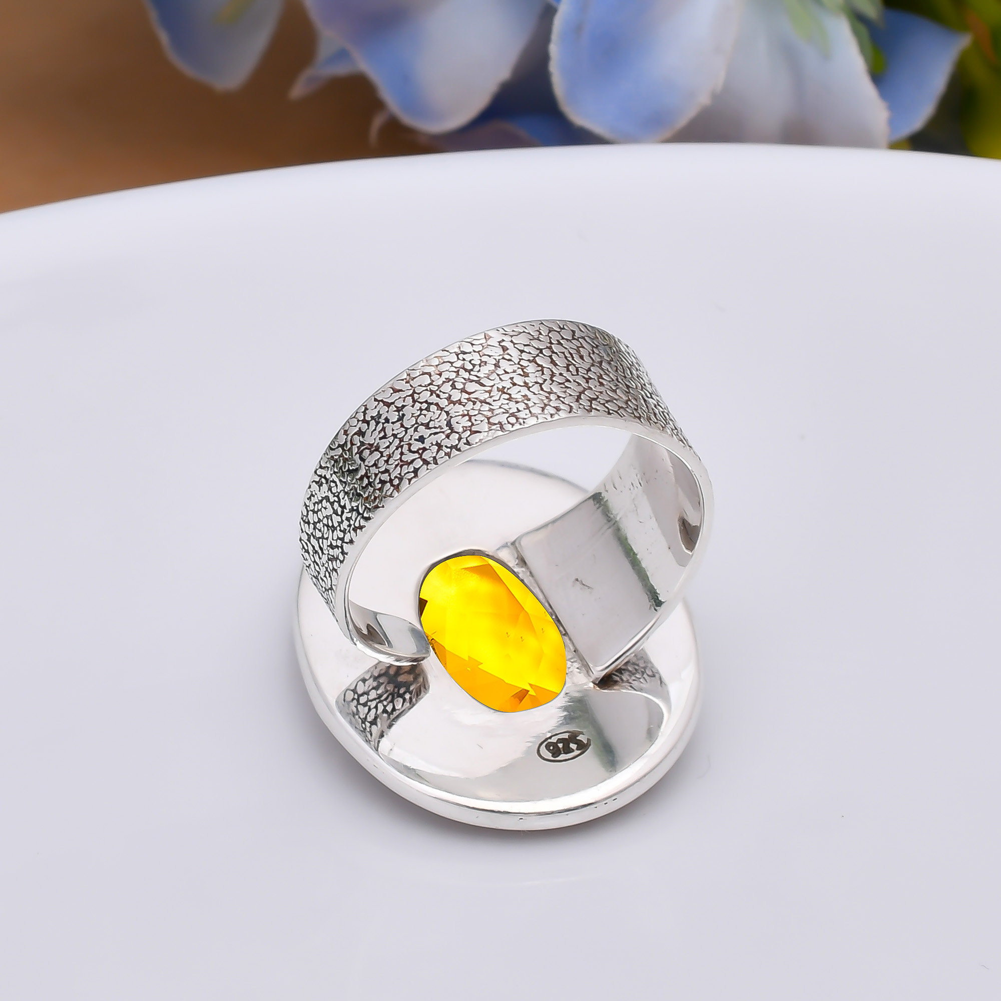 Citrine - Simulated 925 Sterling Silver Ring