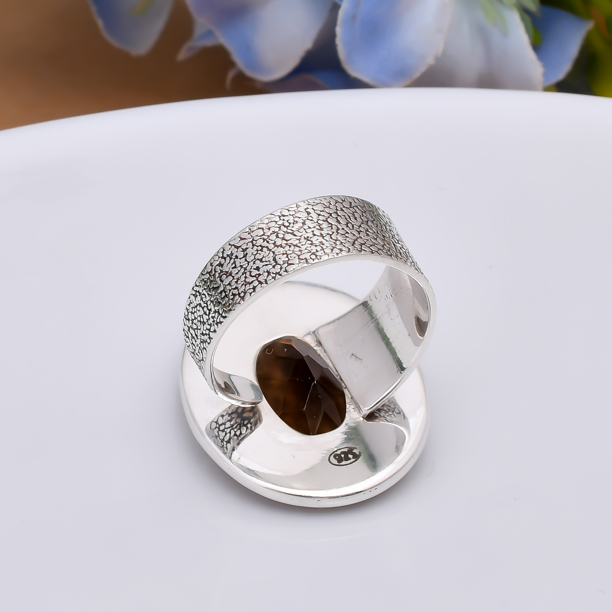 Smoky Quartz - Brazil 925 Sterling Silver Ring